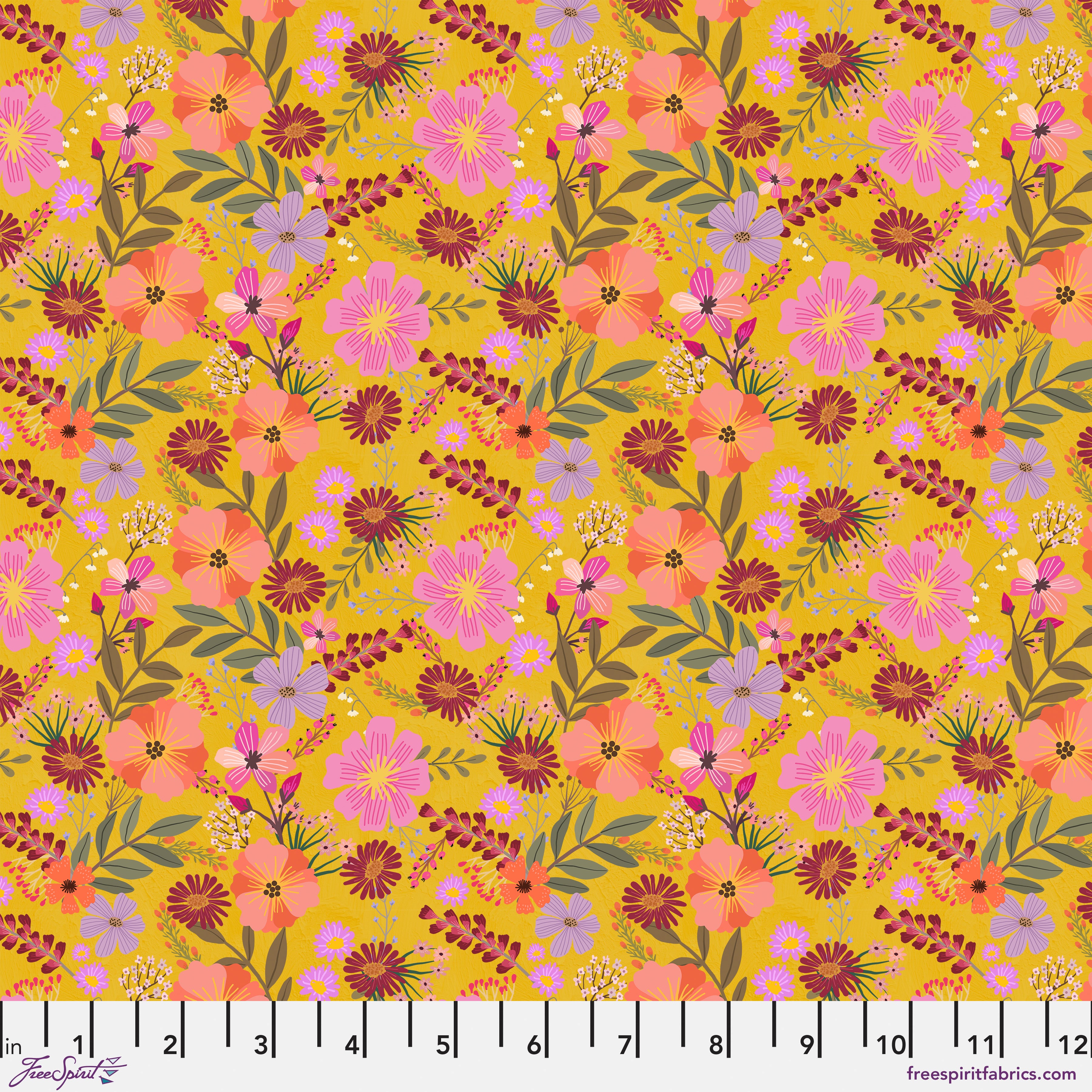 Floral Fiesta | Daisy Delight - Marigold by Mia Charro for FreeSpirit | PWMC100.XMARIGOLD