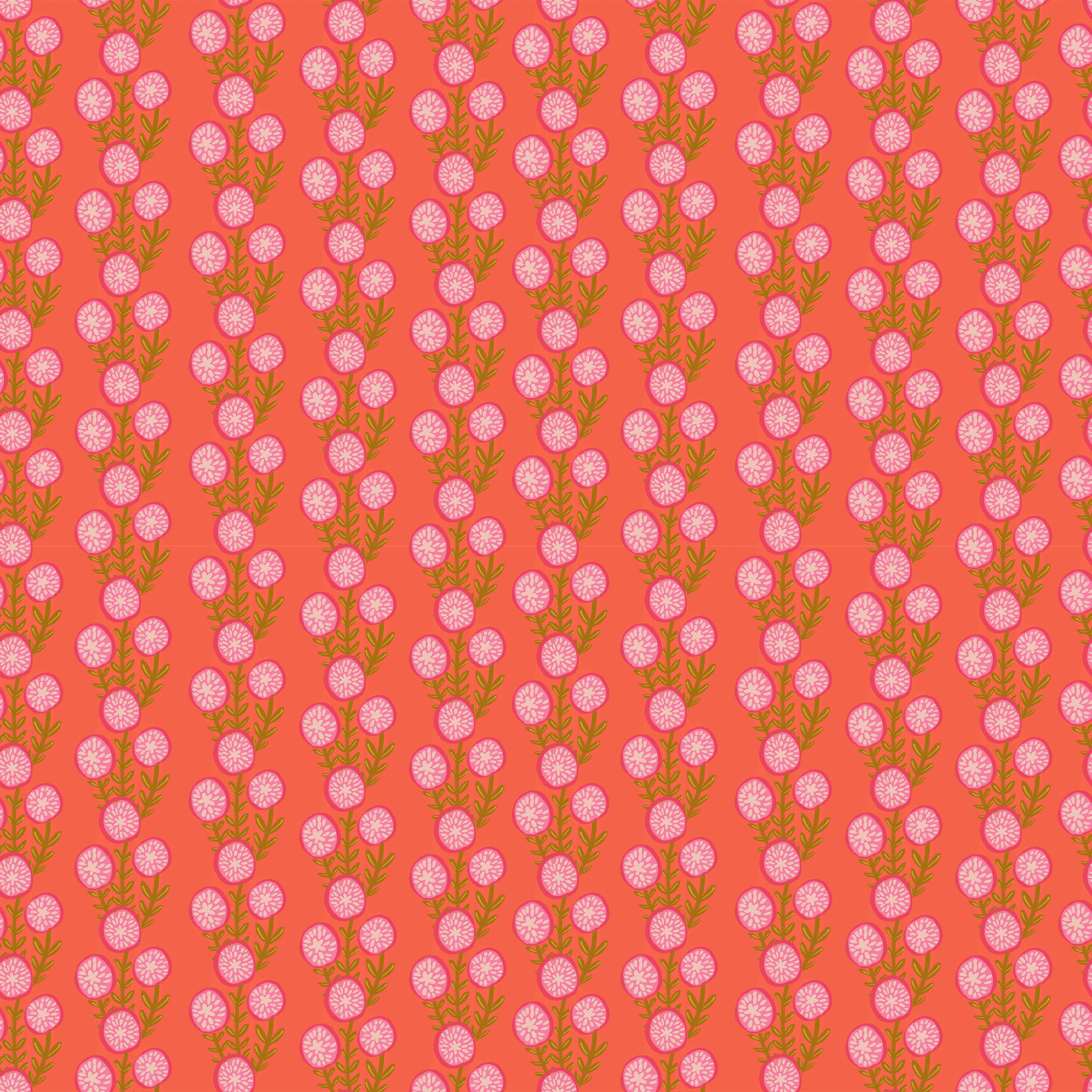 Floral Fiesta | La Flor - Coral by Mia Charro for FreeSpirit | PWMC107.XCORAL