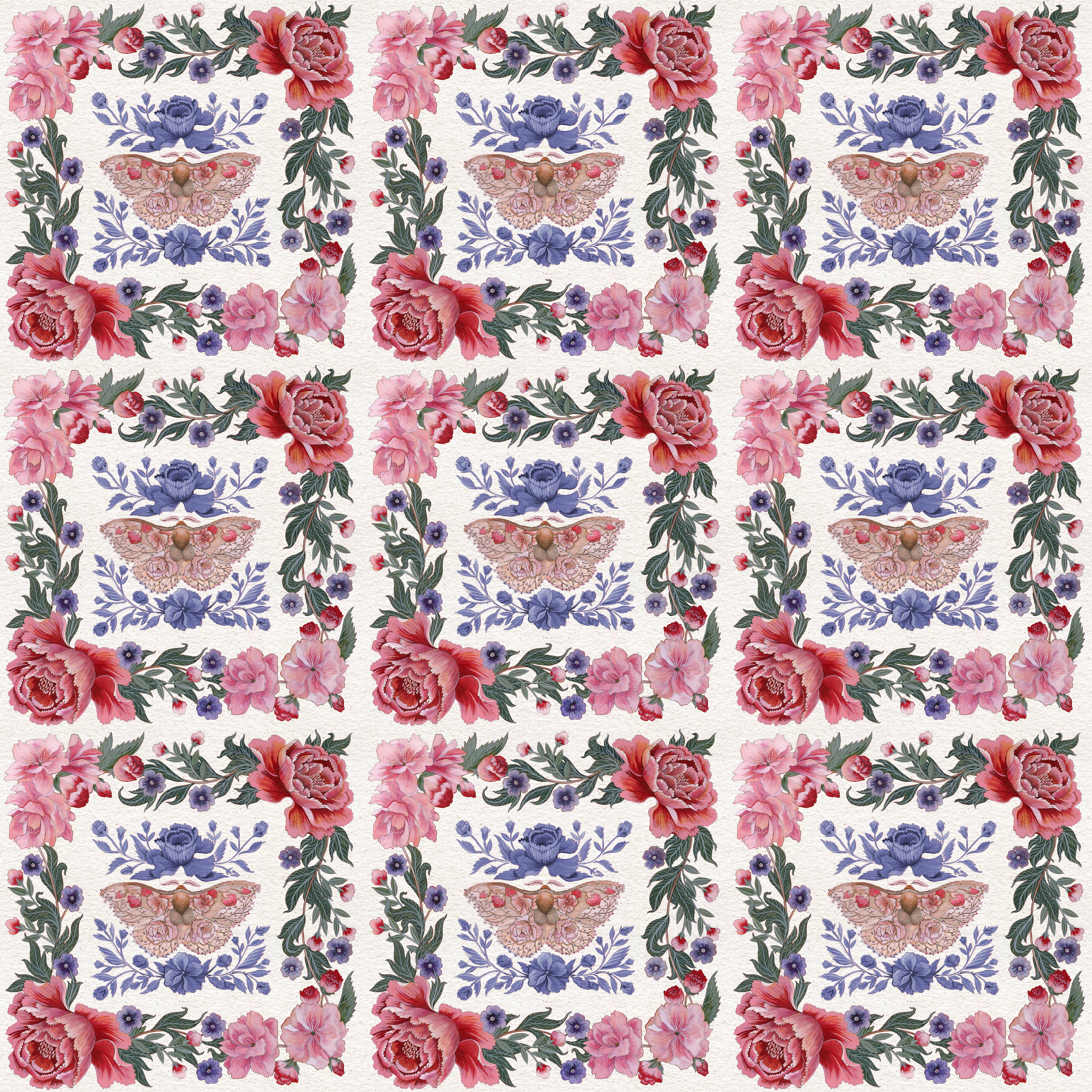 Nocturnal Creatures | Silk Moth - White by Maria Matos for FreeSpirit Fabrics | PWMM005.WHITE