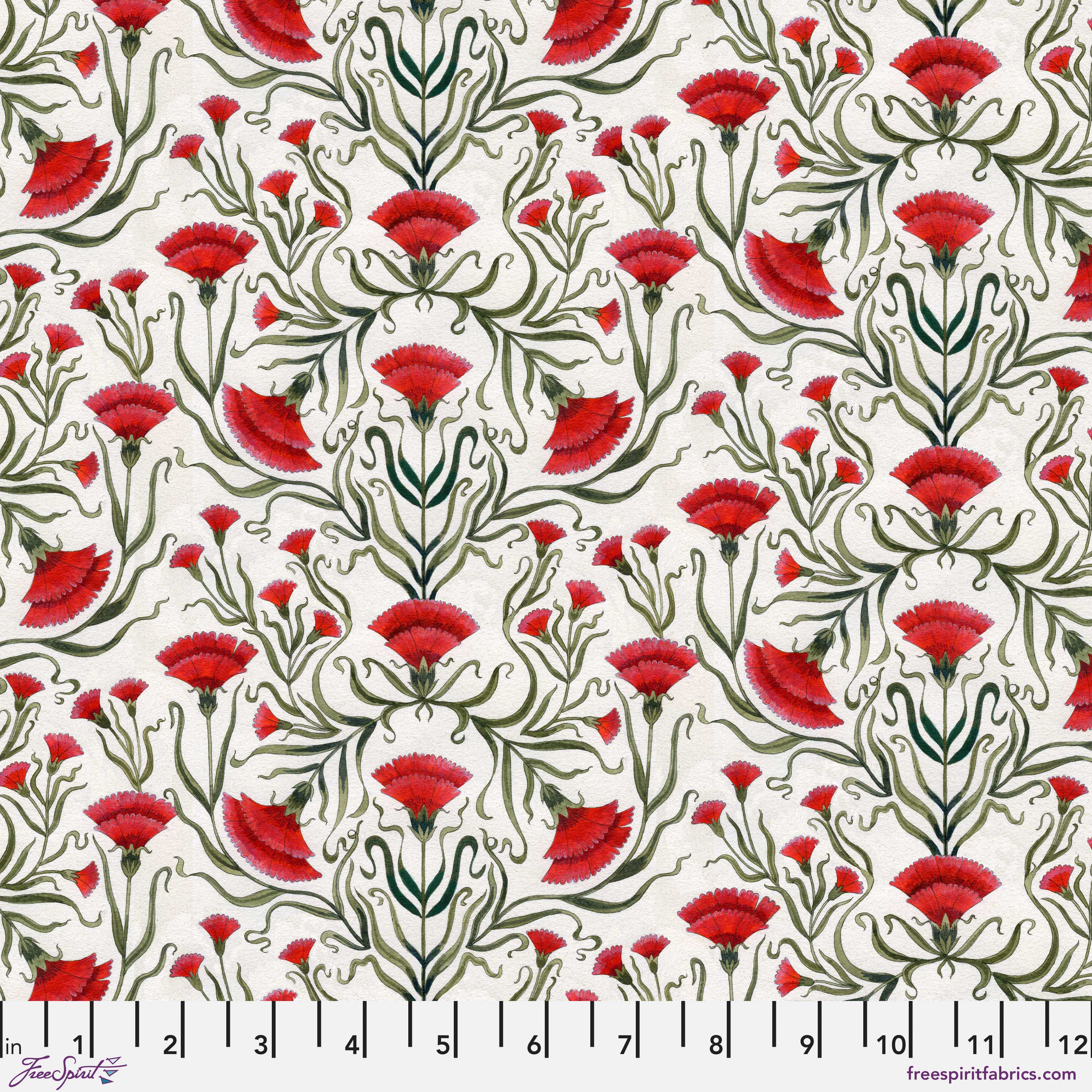 Nocturnal Creatures | Carnation - White by Maria Matos for FreeSpirit Fabrics | WMM007.WHITE