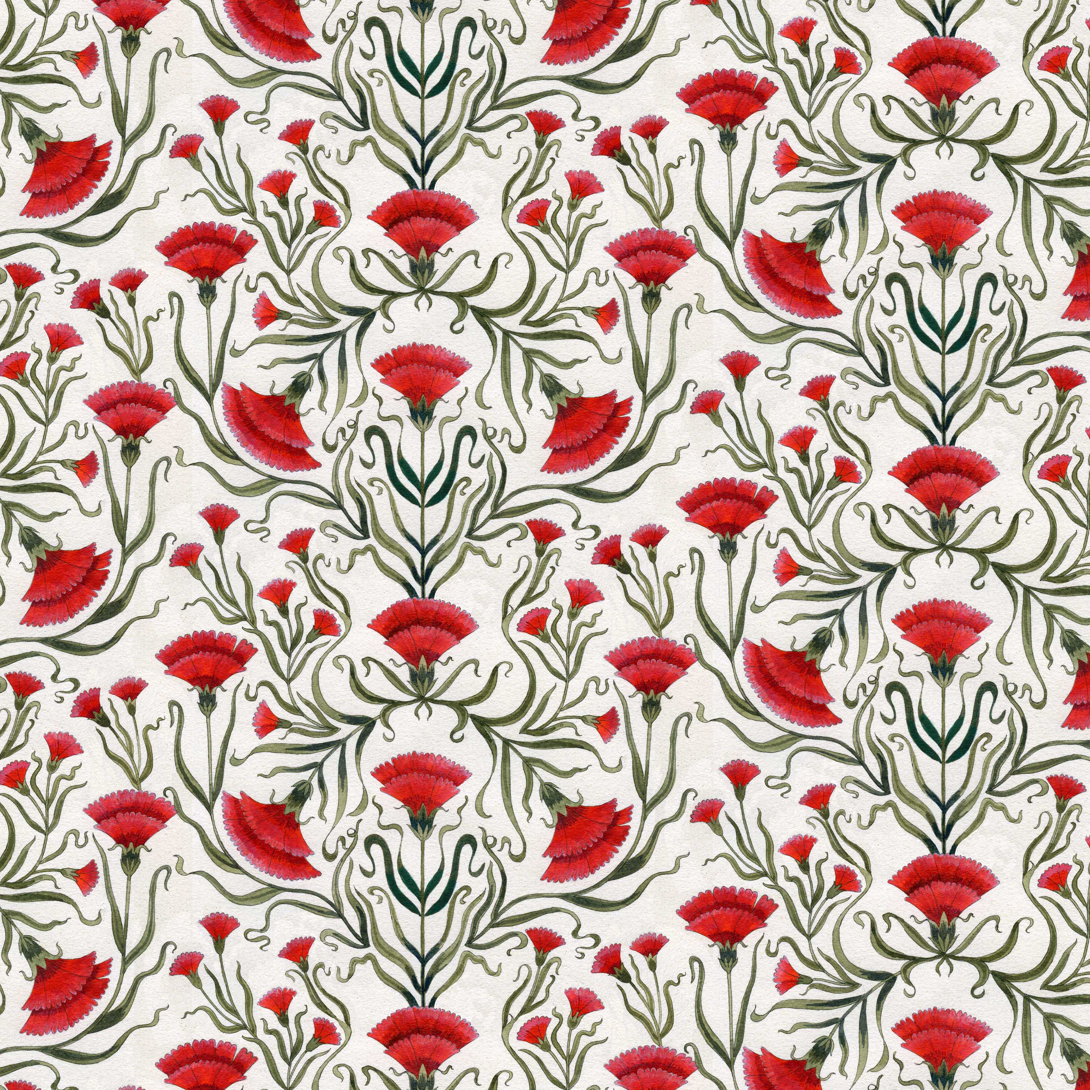 Nocturnal Creatures | Carnation - White by Maria Matos for FreeSpirit Fabrics | WMM007.WHITE