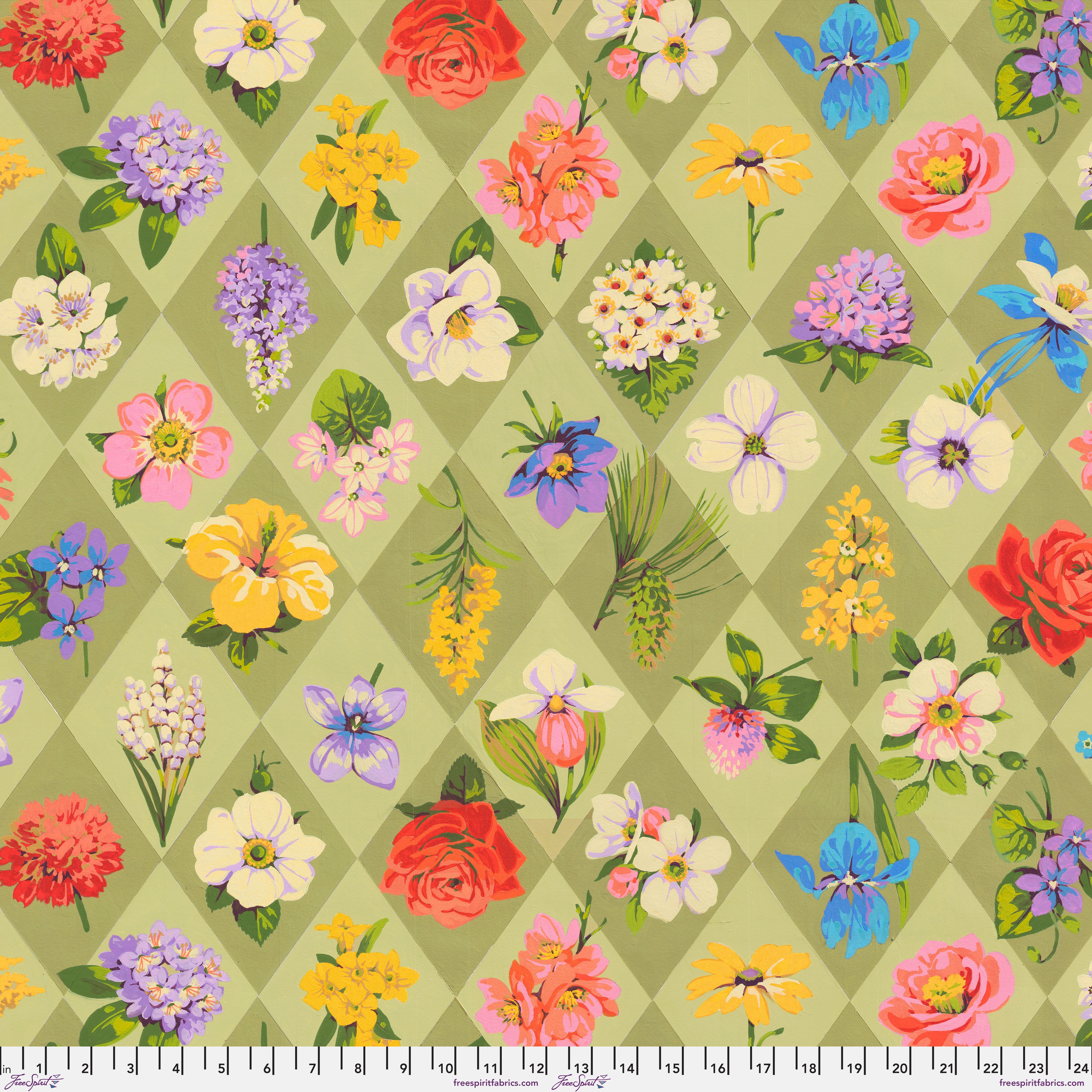 Nation of Flowers | State of Flowers - Sage by Martha Negley for Free Spirit | PWMN042.SAGE