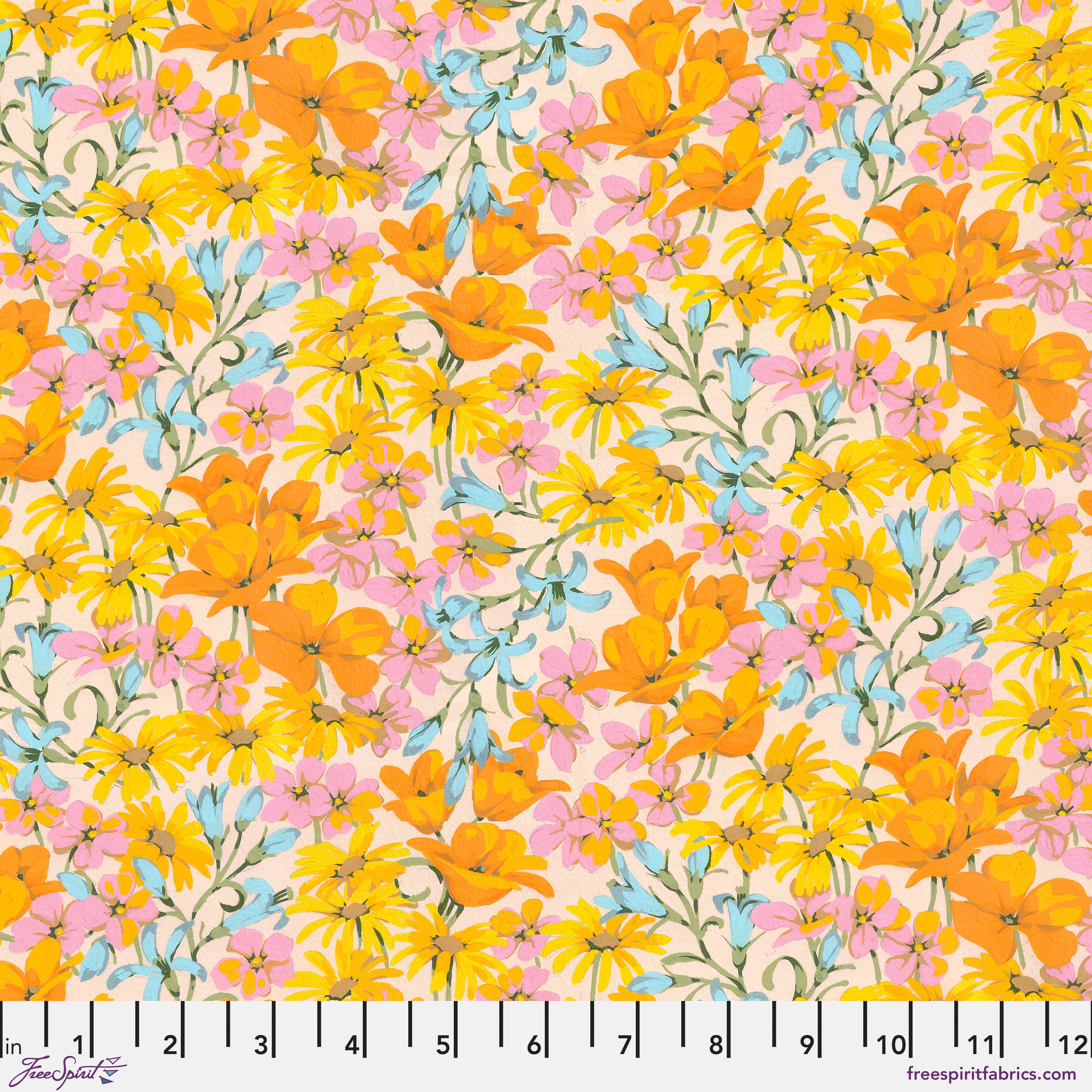 Nation of Flowers | Pacific Coast - Golden by Martha Negley for Free Spirit | PWMN054.GOLDEN