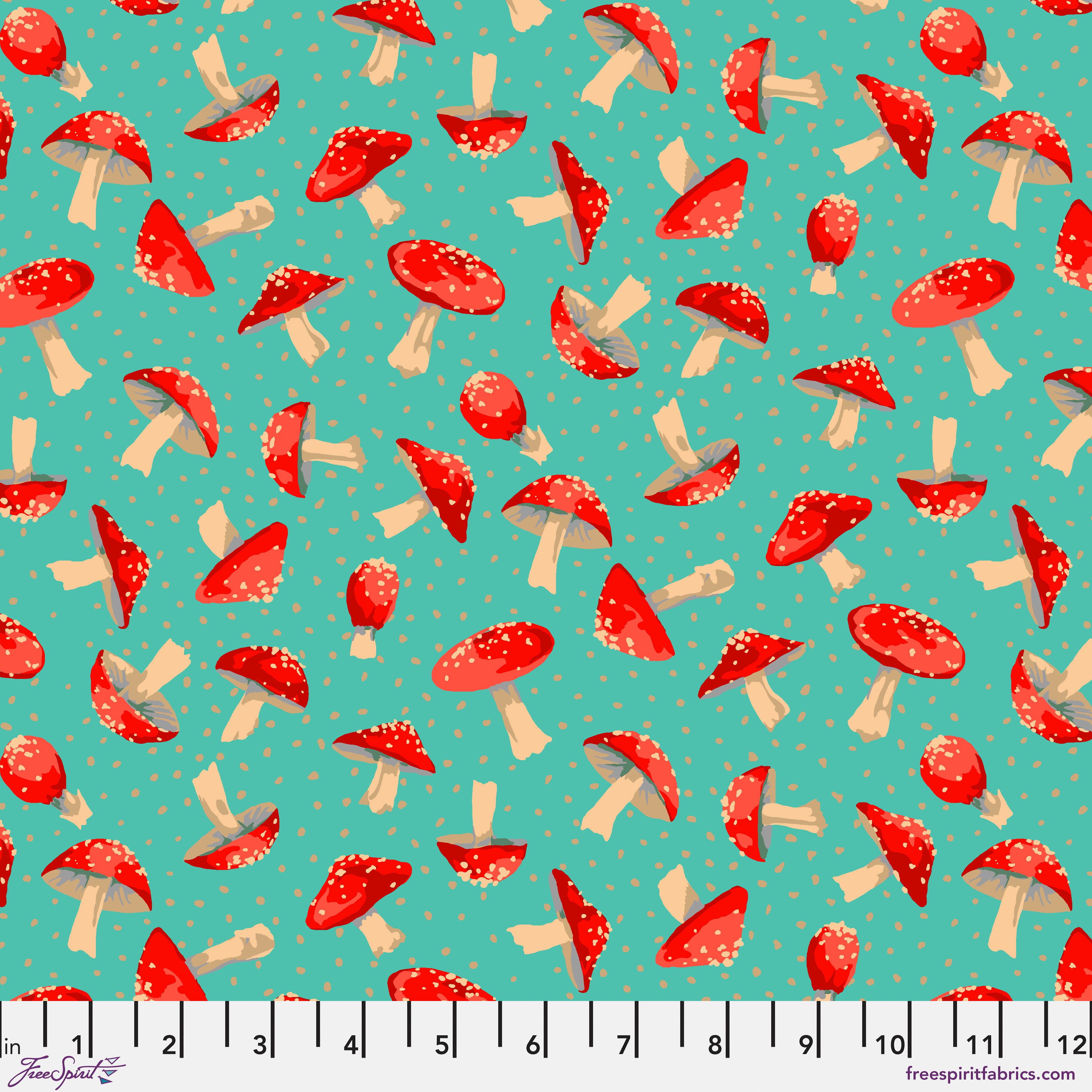 Forage | Small Toadstool - Aqua by Martha Negley for FreeSpirit | PWMN069.AQUA