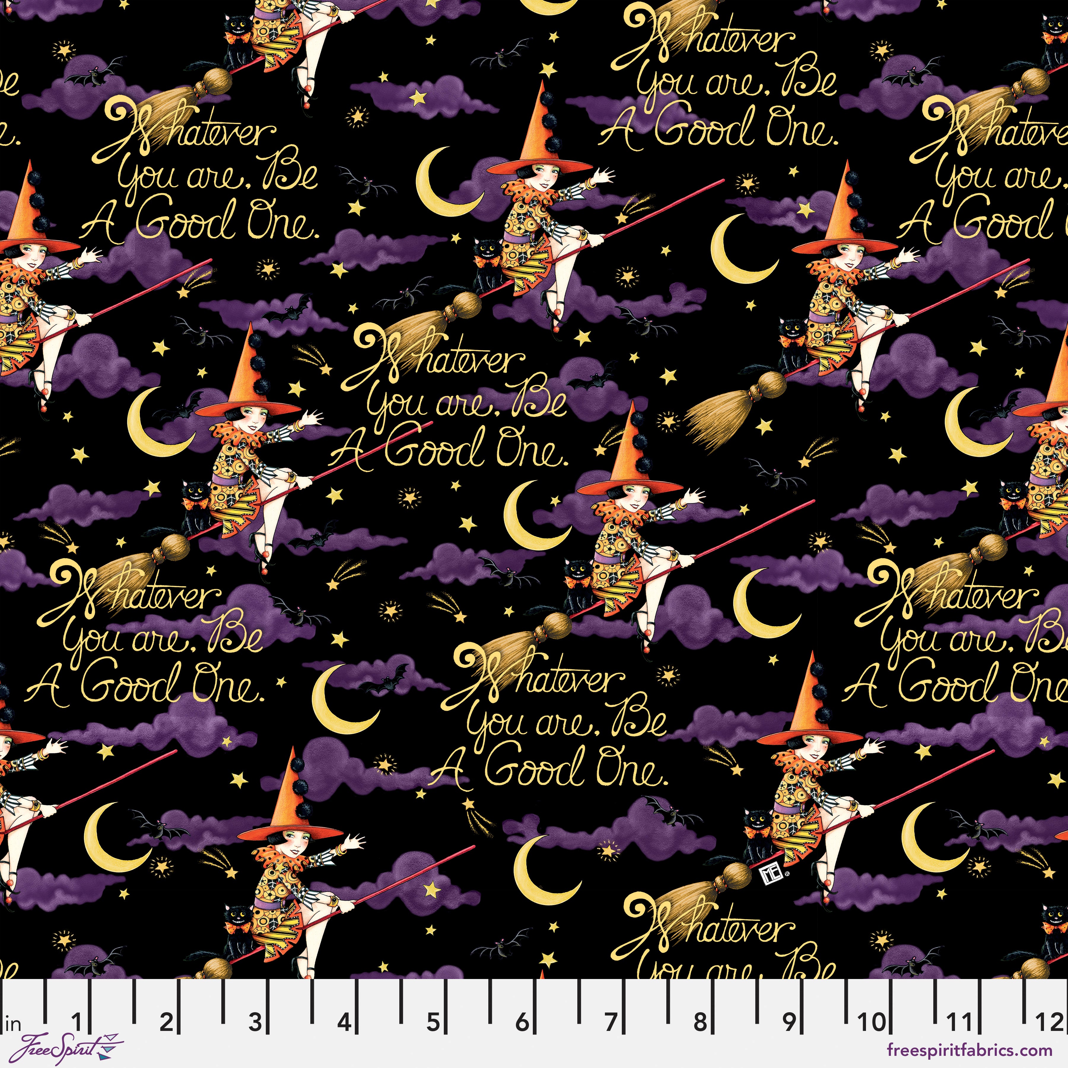 Spooky Cute Halloween | Be a Good One - Black by Mary Engelbreit for FreeSpirit | PWMY002.BLACK