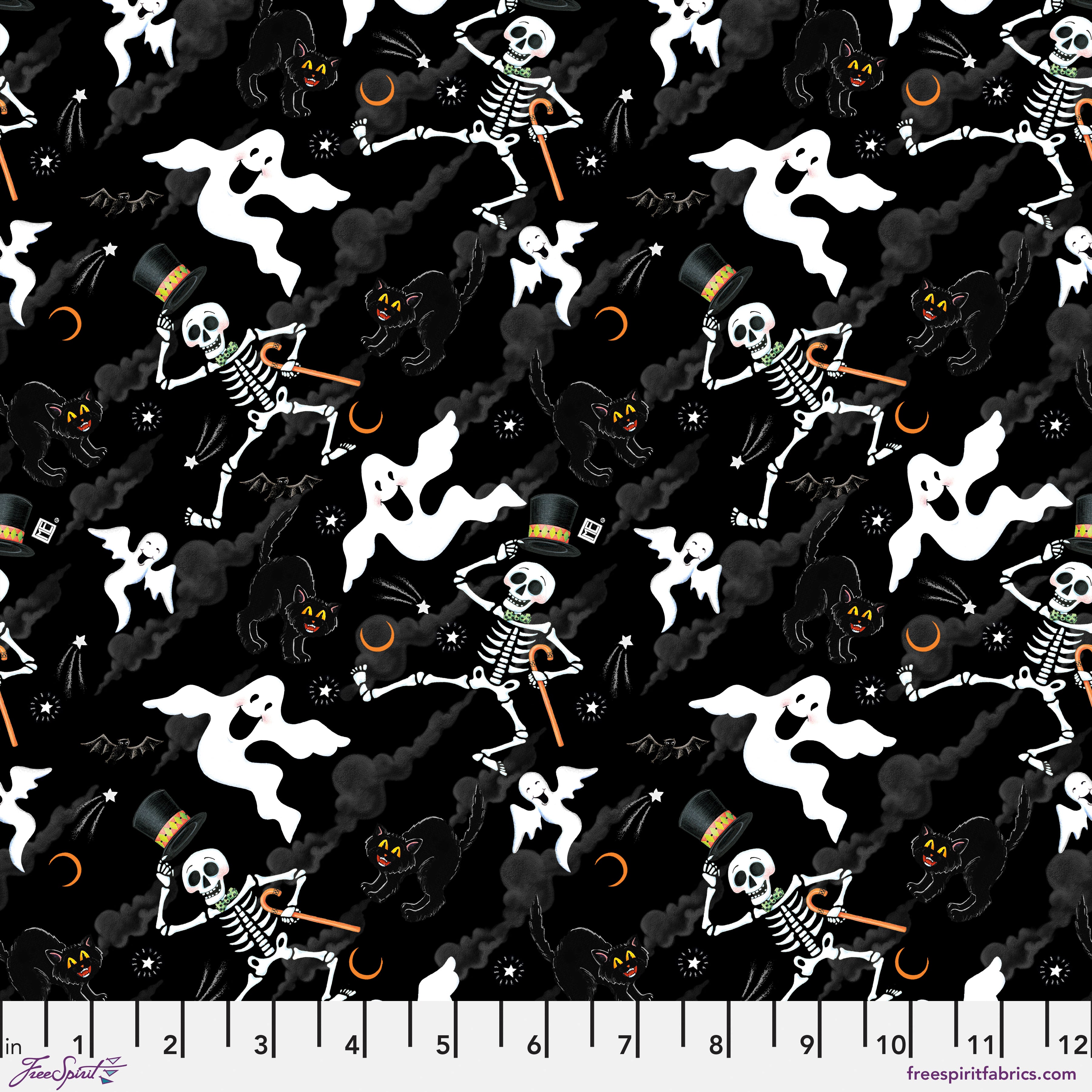 Spooky Cute Halloween | Scary Sky - Black by Mary Engelbreit for FreeSpirit | PWMY003.BLACK