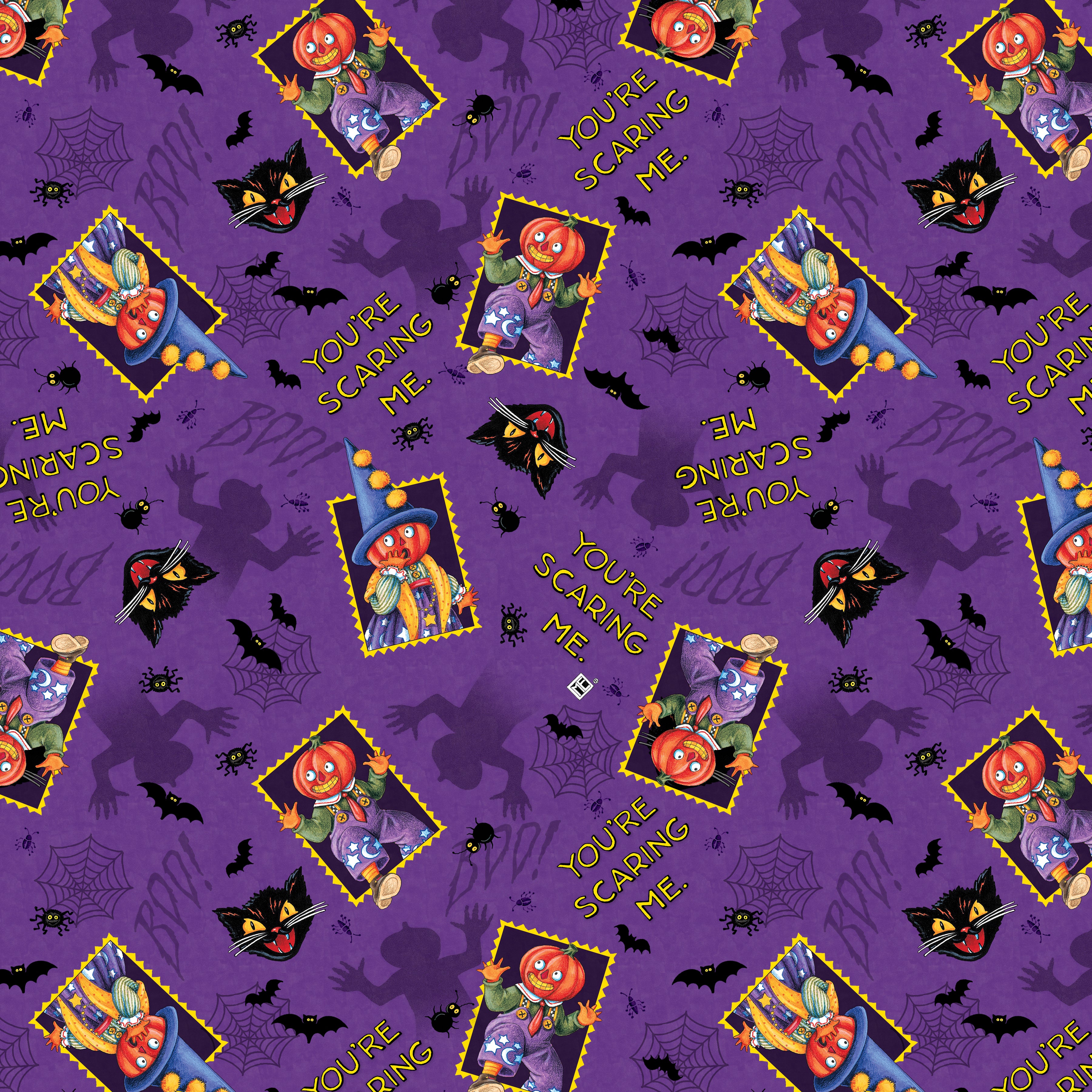 Spooky Cute Halloween | You're Scaring Me - Purple by Mary Engelbreit for FreeSpirit | PWMY011.PURPLE