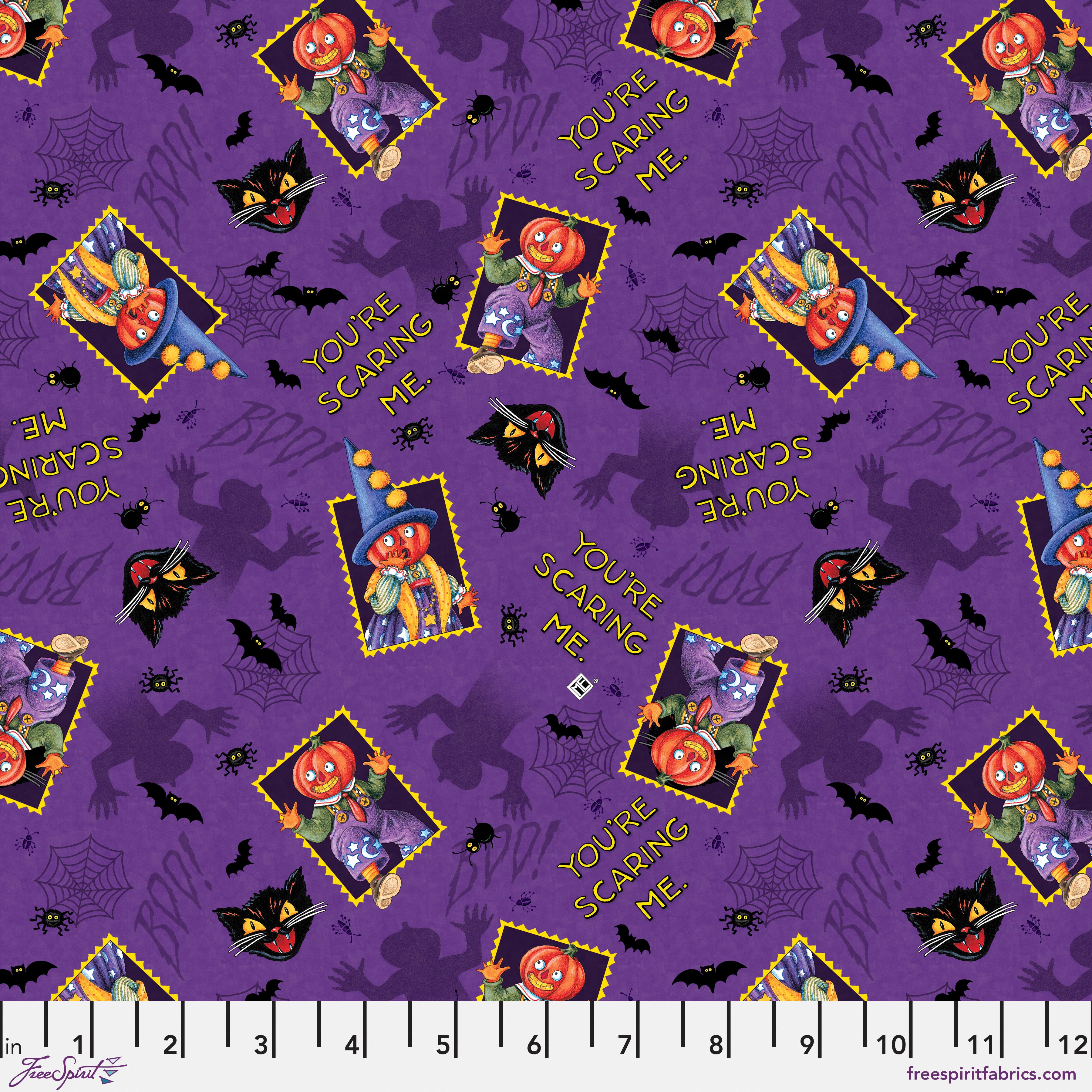 Spooky Cute Halloween | You're Scaring Me - Purple by Mary Engelbreit for FreeSpirit | PWMY011.PURPLE