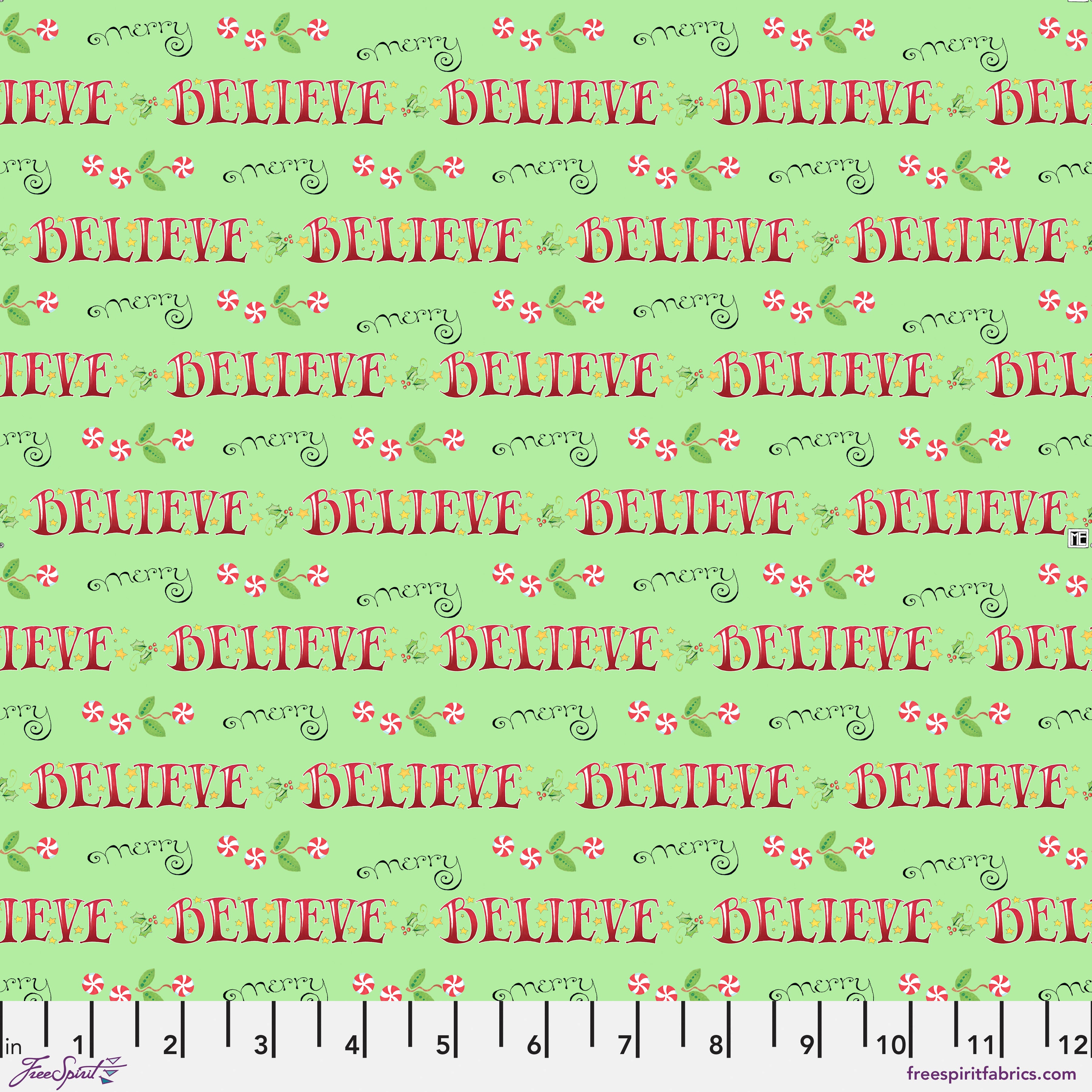 So Much Joy! | Believe and Merry - Lime by Mary Engelbreit for FreeSpirit | PWMY013.LIME