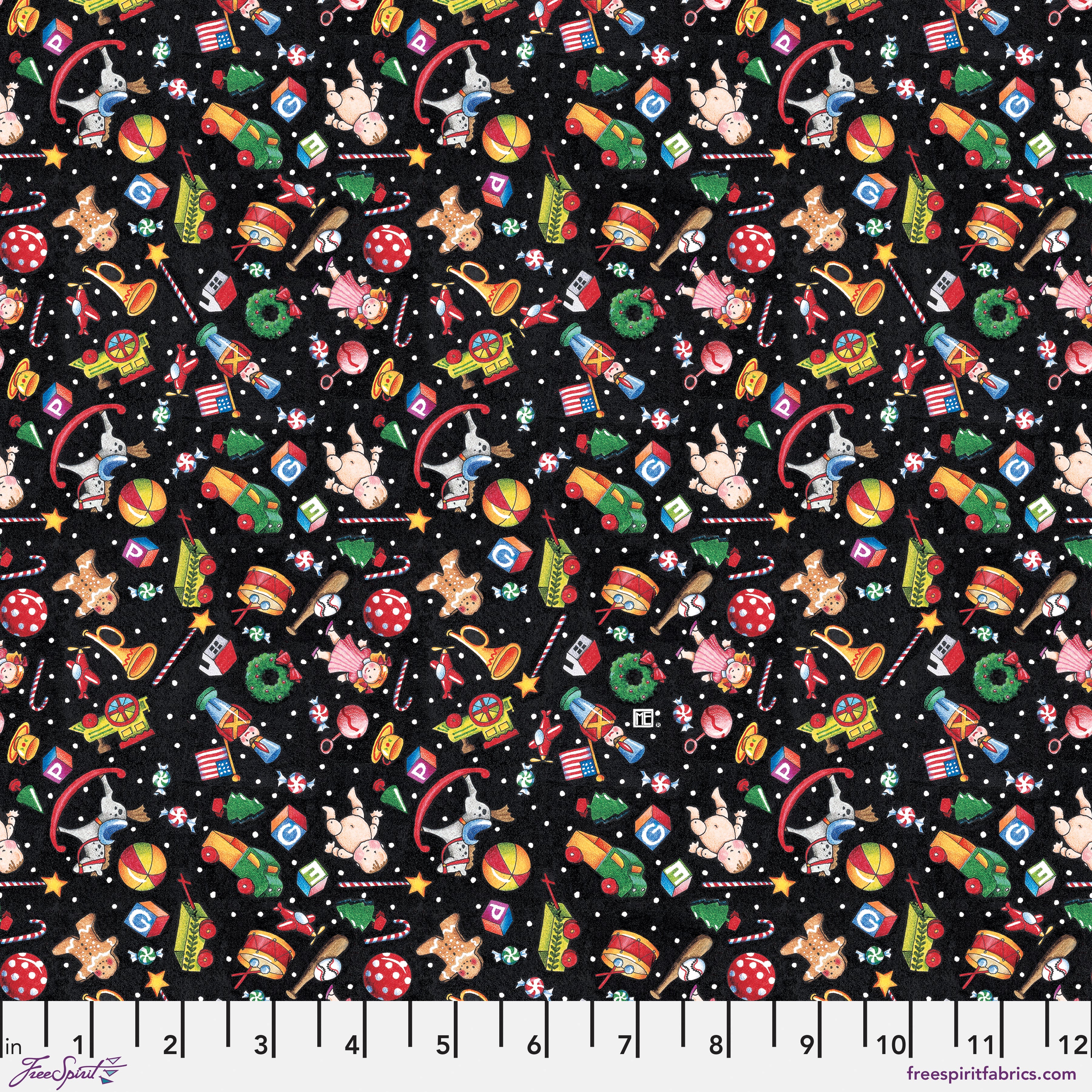 So Much Joy! | Santa's Toys - Multi by Mary Engelbreit for FreeSpirit | PWMY015.MULTI