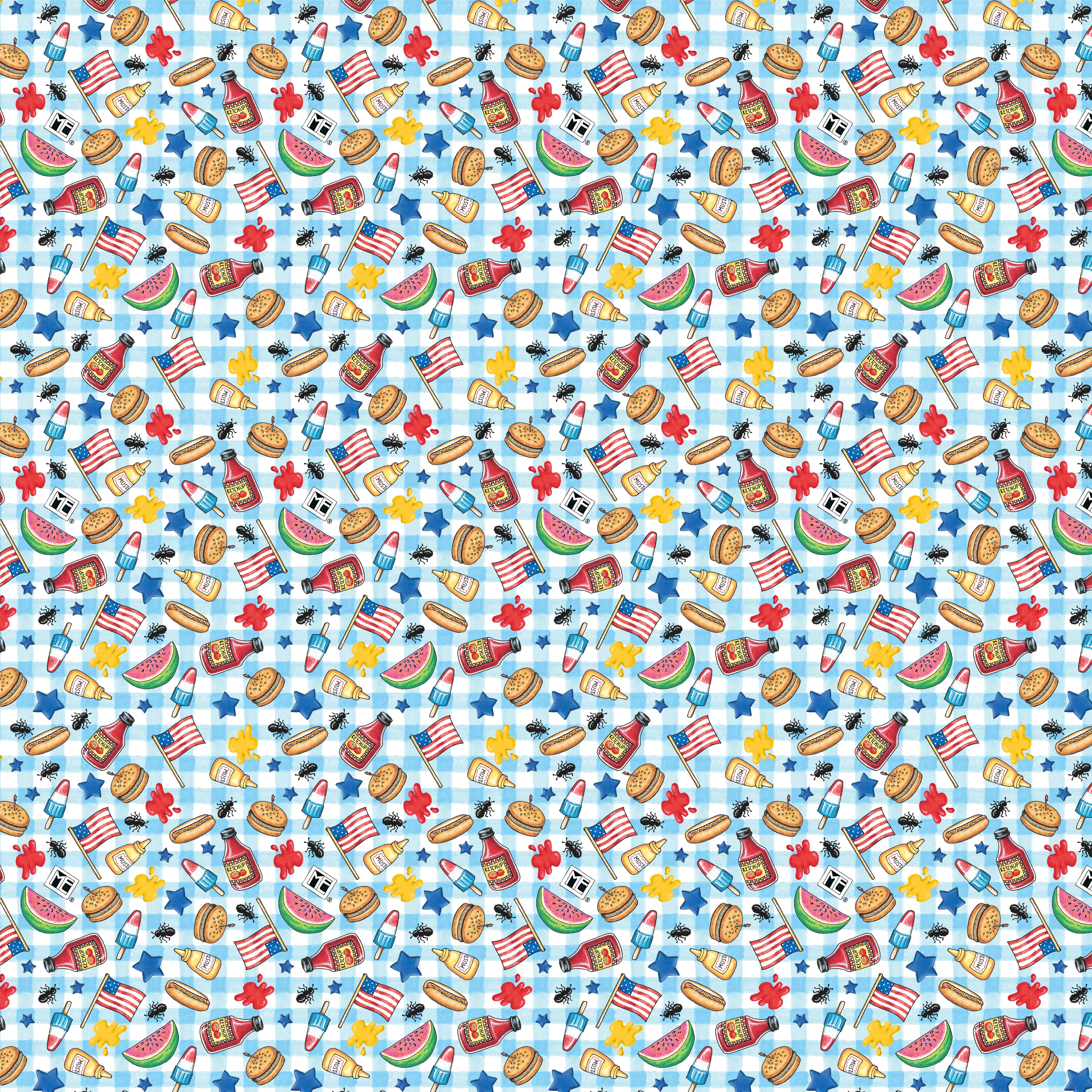 Happy Birthday, America | America's Birthday Cookout - Blue by Mary Engelbreit for FreeSpirit | PWMY030-BLUE