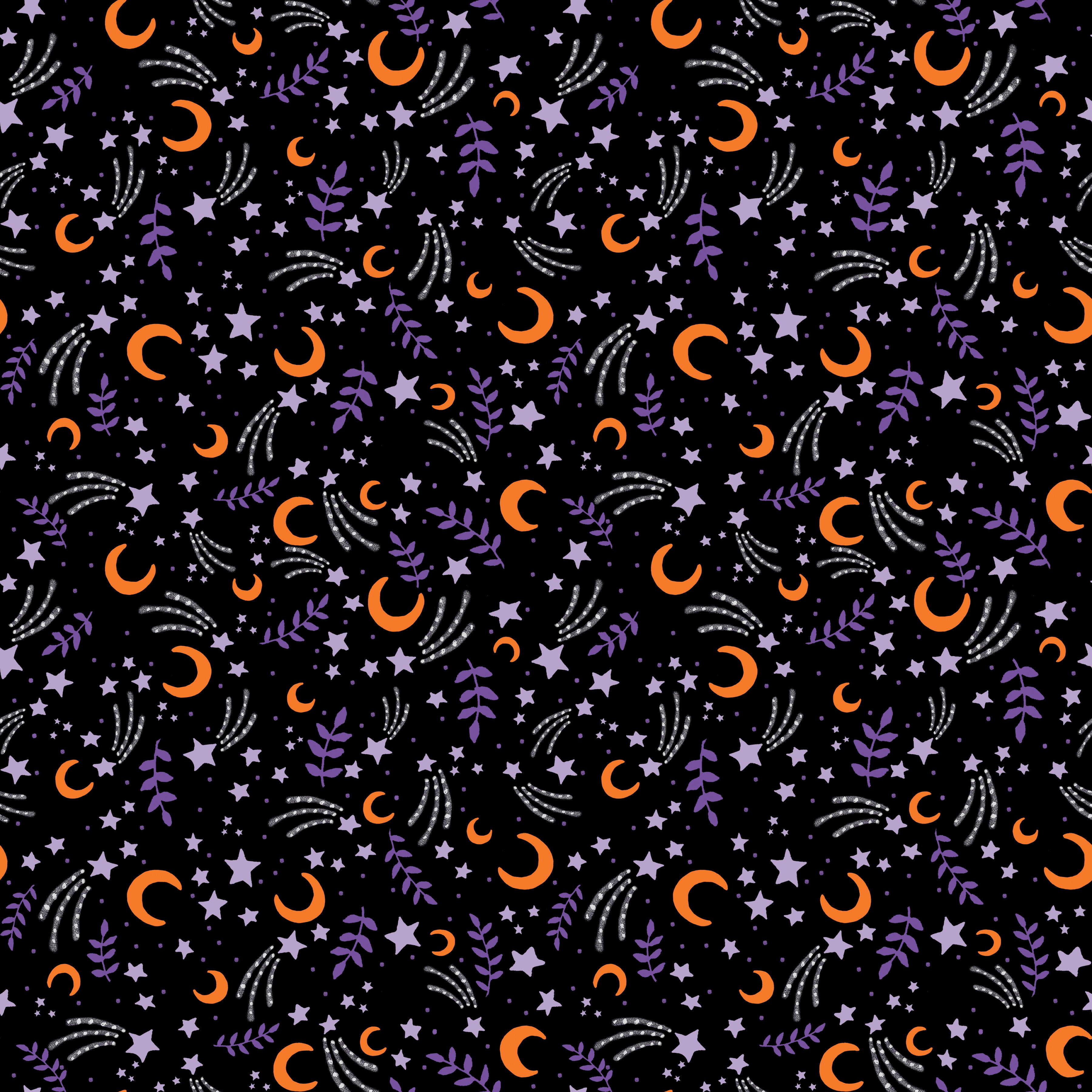 Moonlit Mischief | October Sky - Black by Mary Engelbreit for FreeSpirit | PWMY051.BLACK