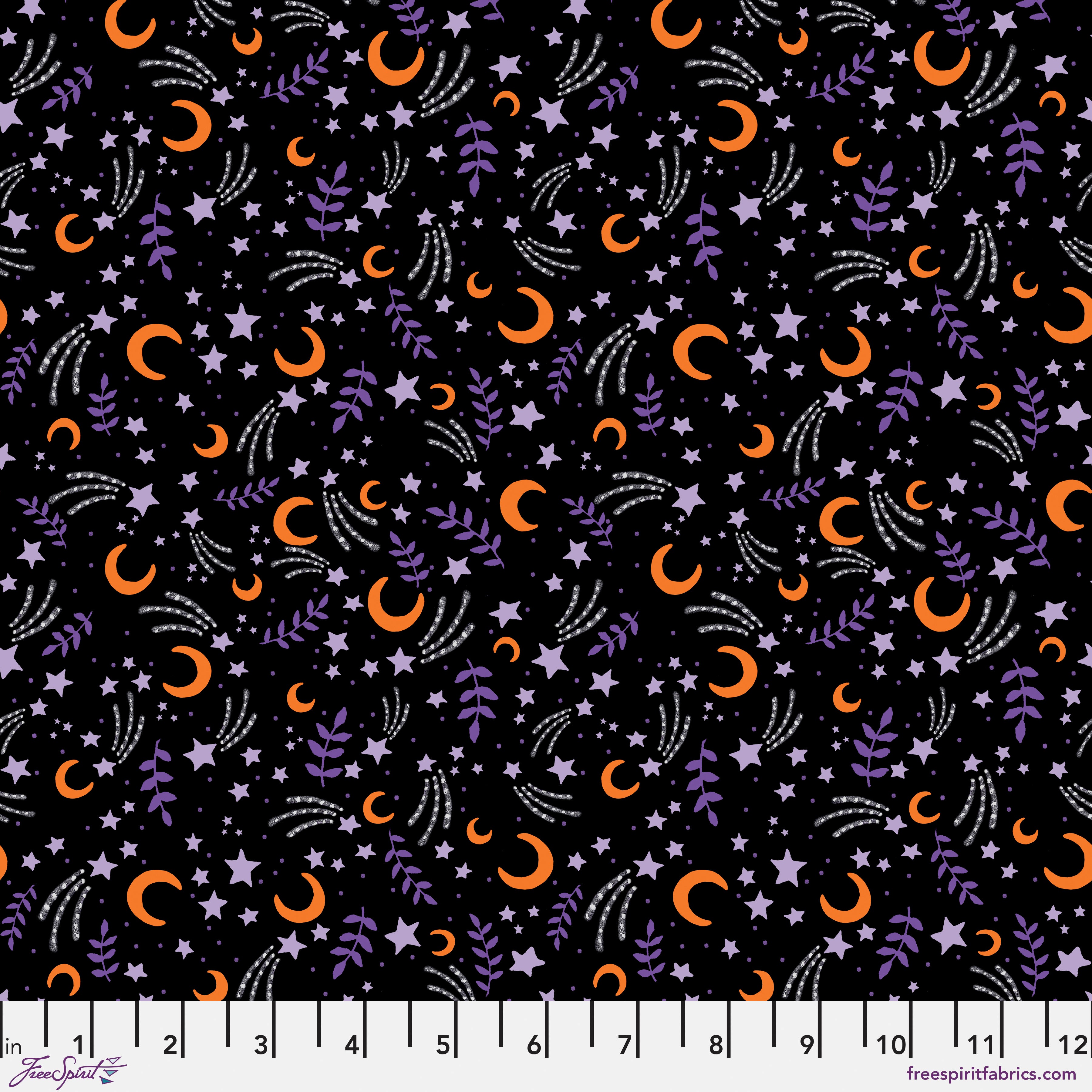 Moonlit Mischief | October Sky - Black by Mary Engelbreit for FreeSpirit | PWMY051.BLACK