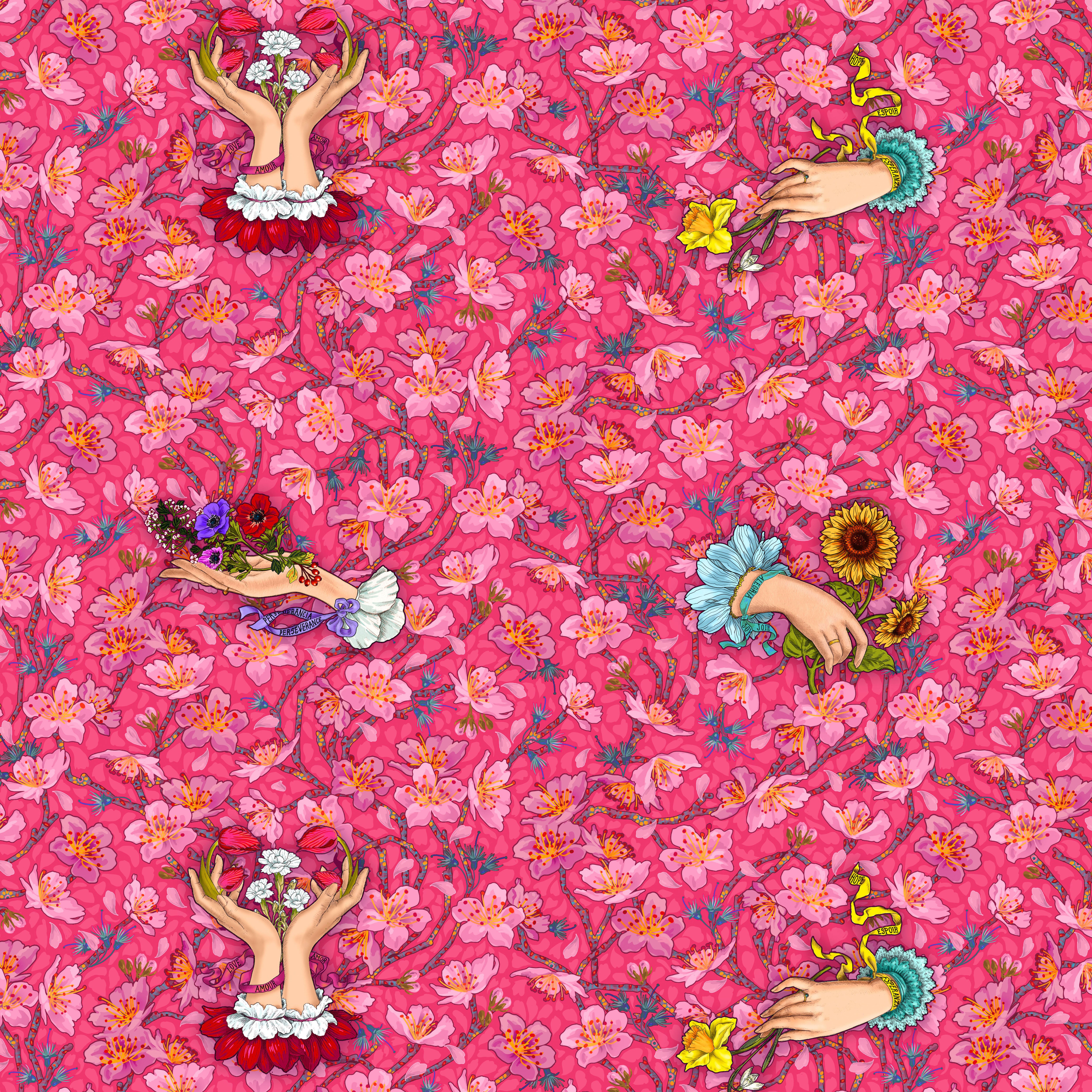 Language of Flowers | Say It With Flowers - Rose by Odile Bailloeul for Free Spirit | PWOB098.ROSE