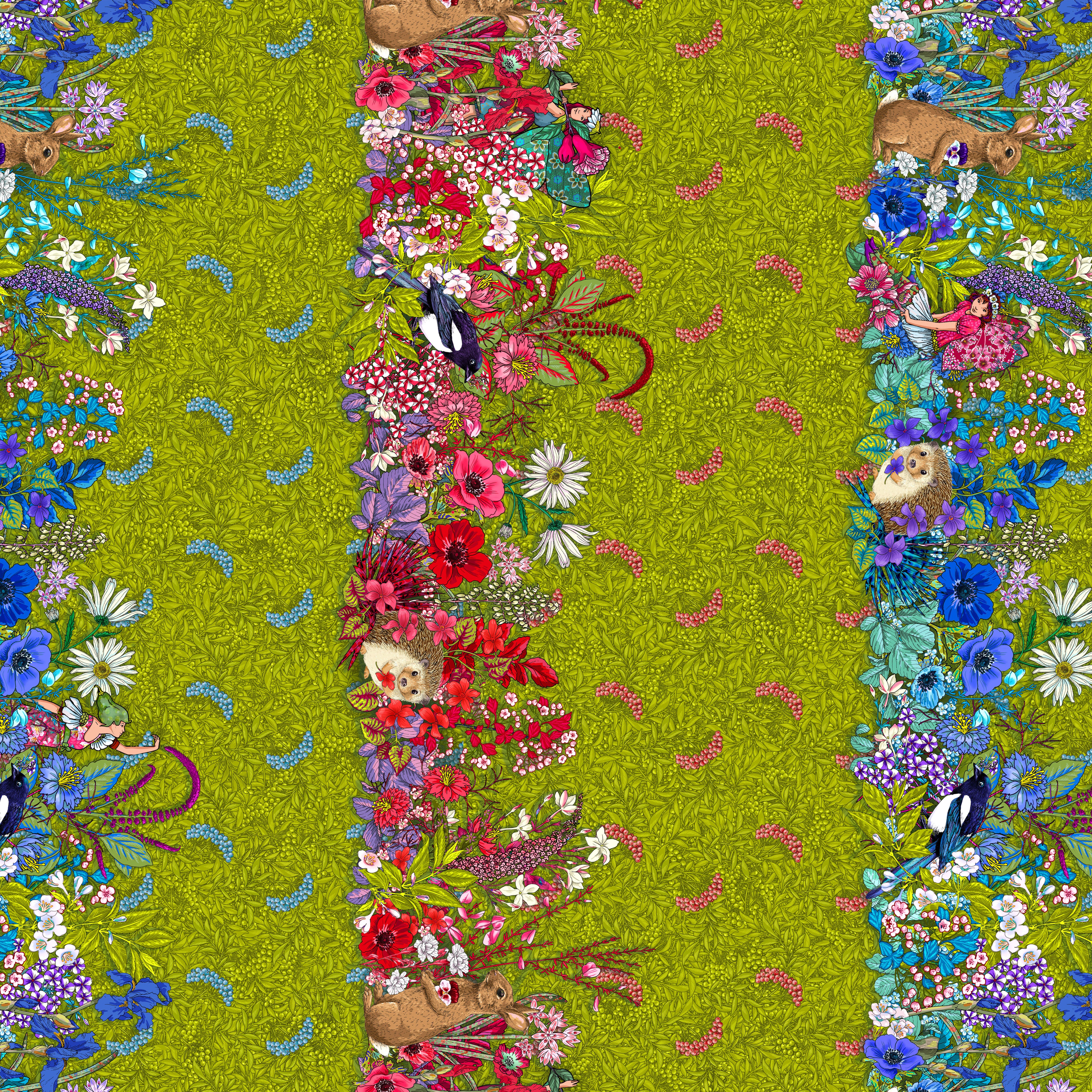 Language of Flowers | Hedgerow - Green by Odile Bailloeul for Free Spirit | PWOB100.GREEN