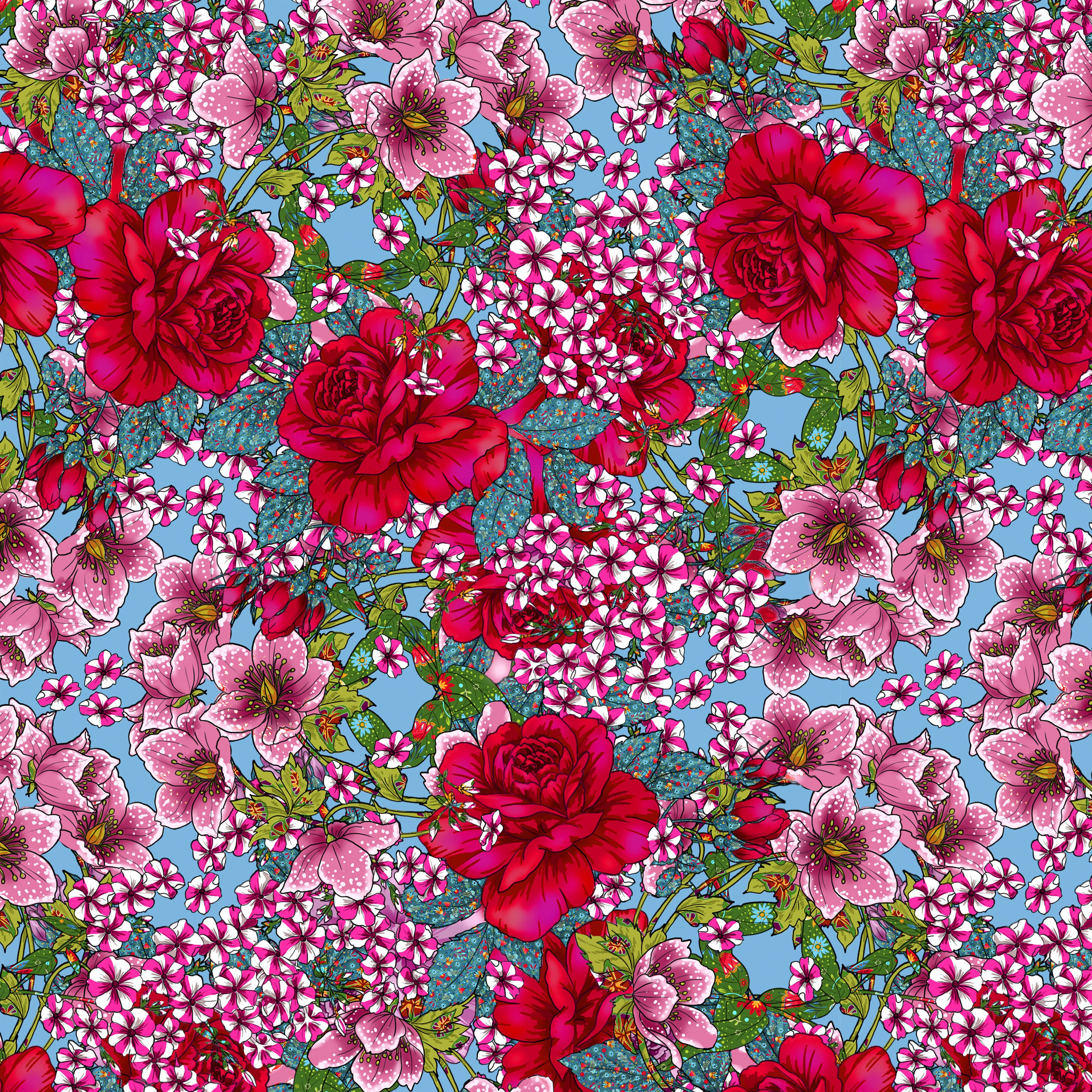 Language of Flowers | Under the Pergola - Blue by Odile Bailloeul for Free Spirit | PWOB101.BLUE