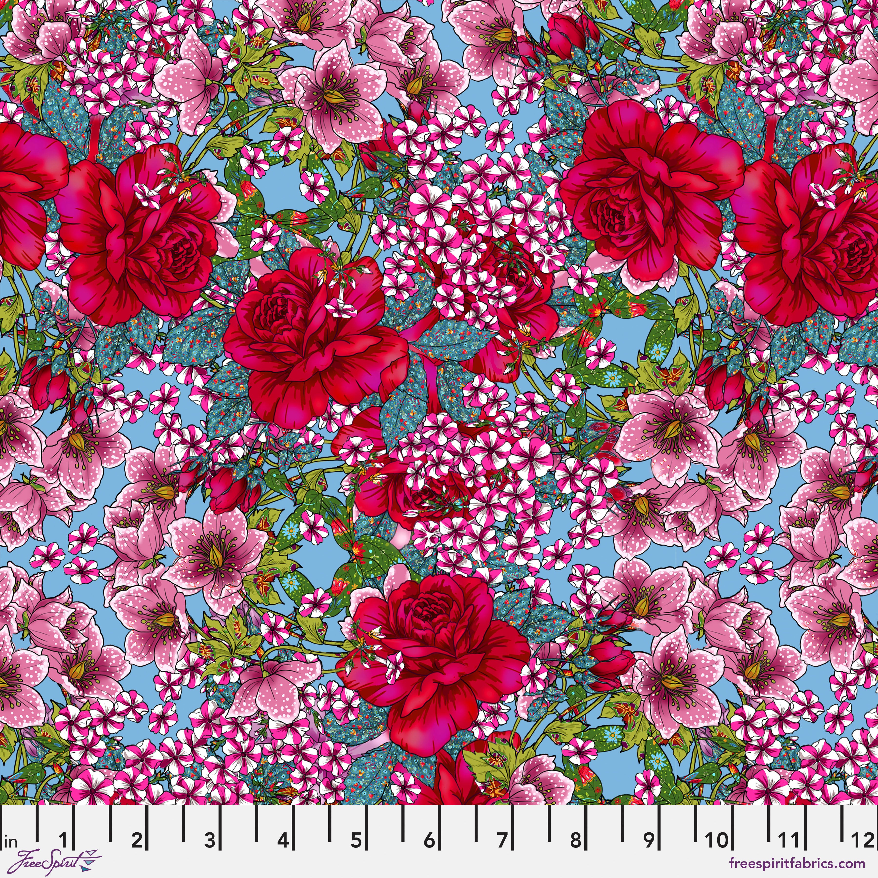 Language of Flowers | Under the Pergola - Blue by Odile Bailloeul for Free Spirit | PWOB101.BLUE