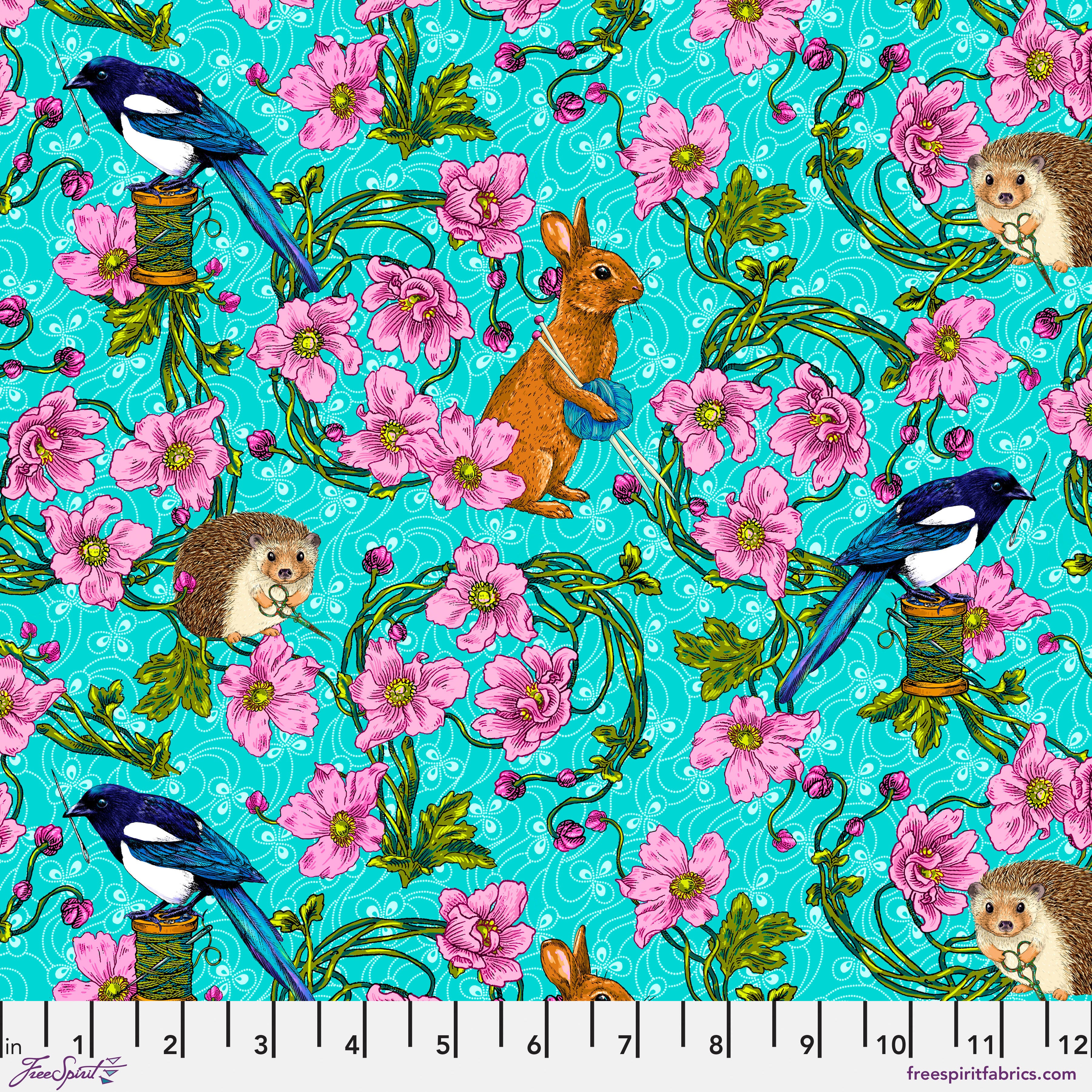 Language of Flowers | Forest Tailors - Blue by Odile Bailloeul for Free Spirit | PWOB103.BLUE