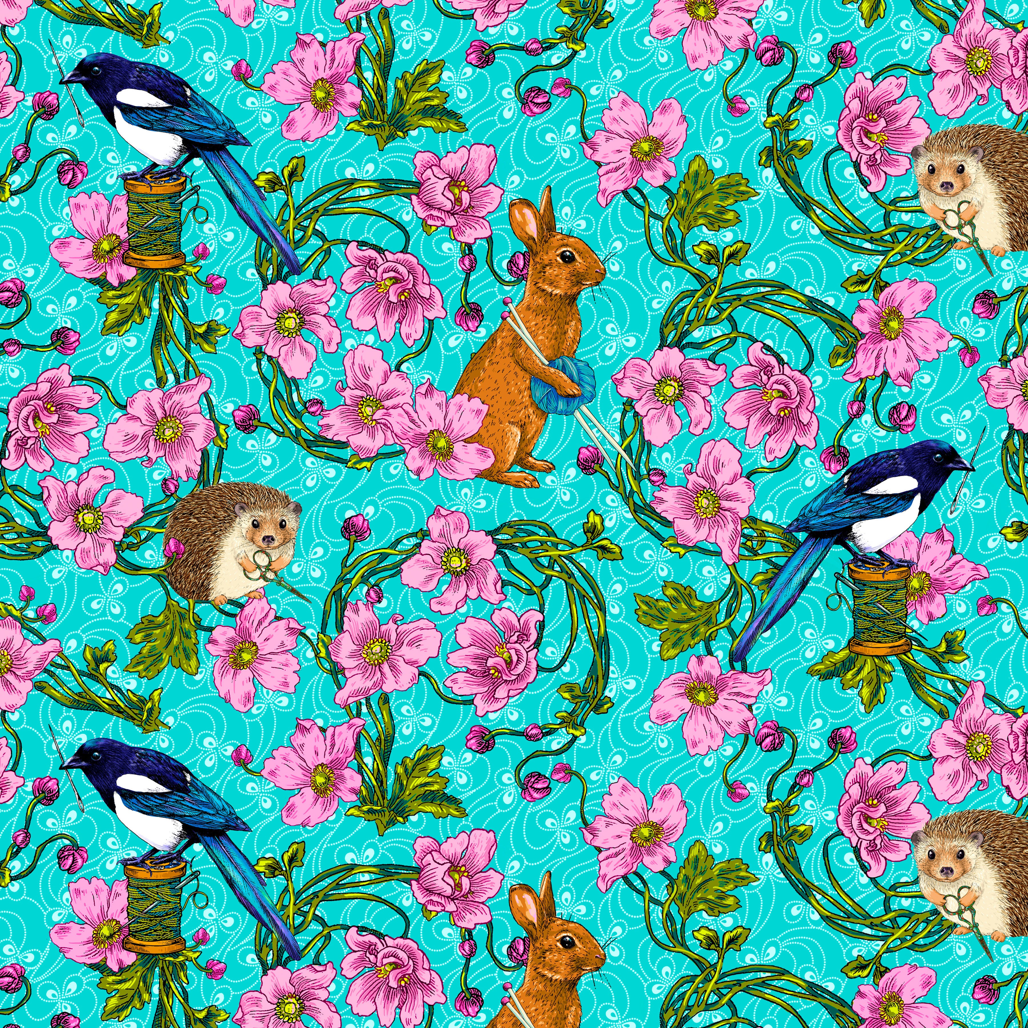 Language of Flowers | Forest Tailors - Blue by Odile Bailloeul for Free Spirit | PWOB103.BLUE