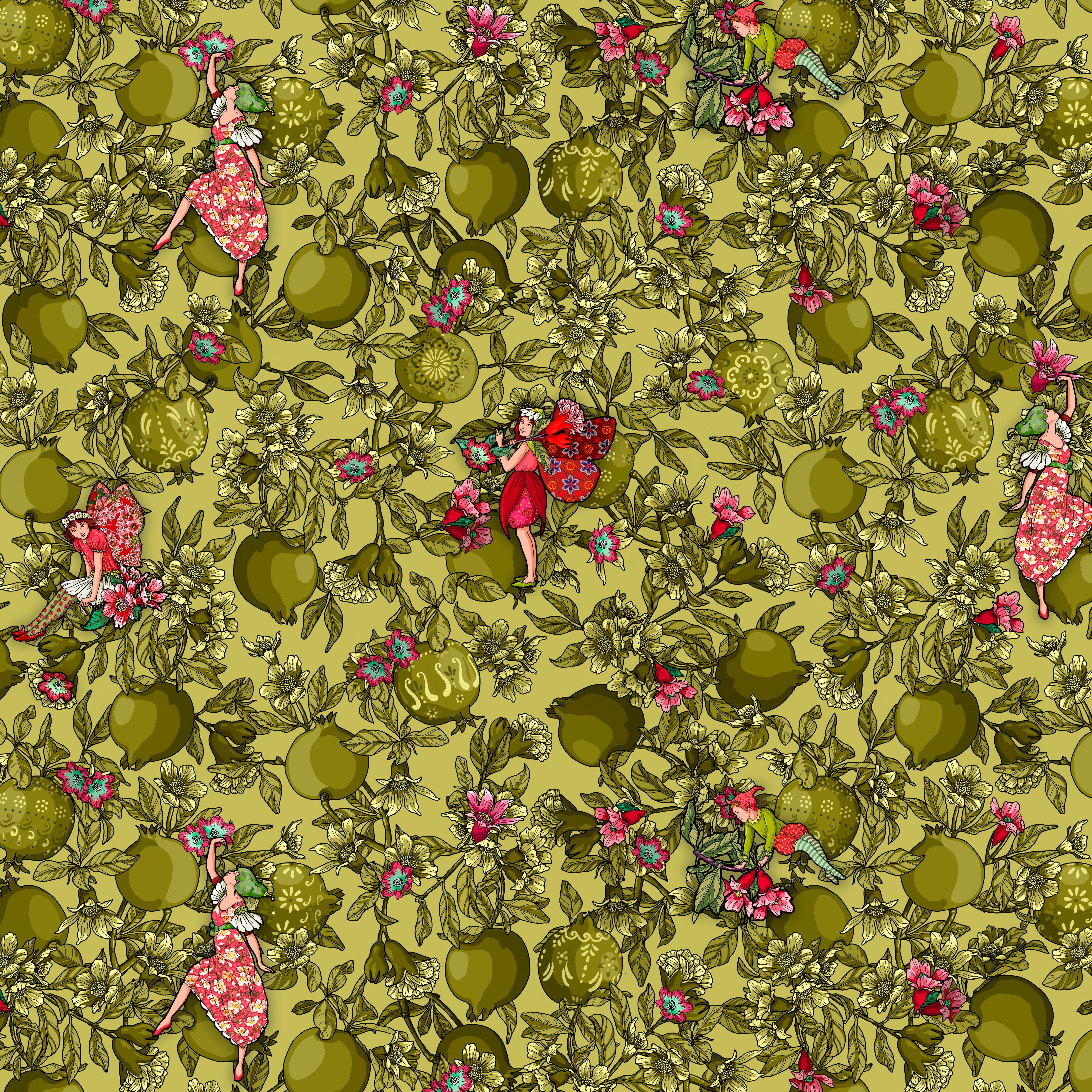 Language of Flowers | Garden Secrets - Green by Odile Bailloeul for Free Spirit | PWOB105.GREEN