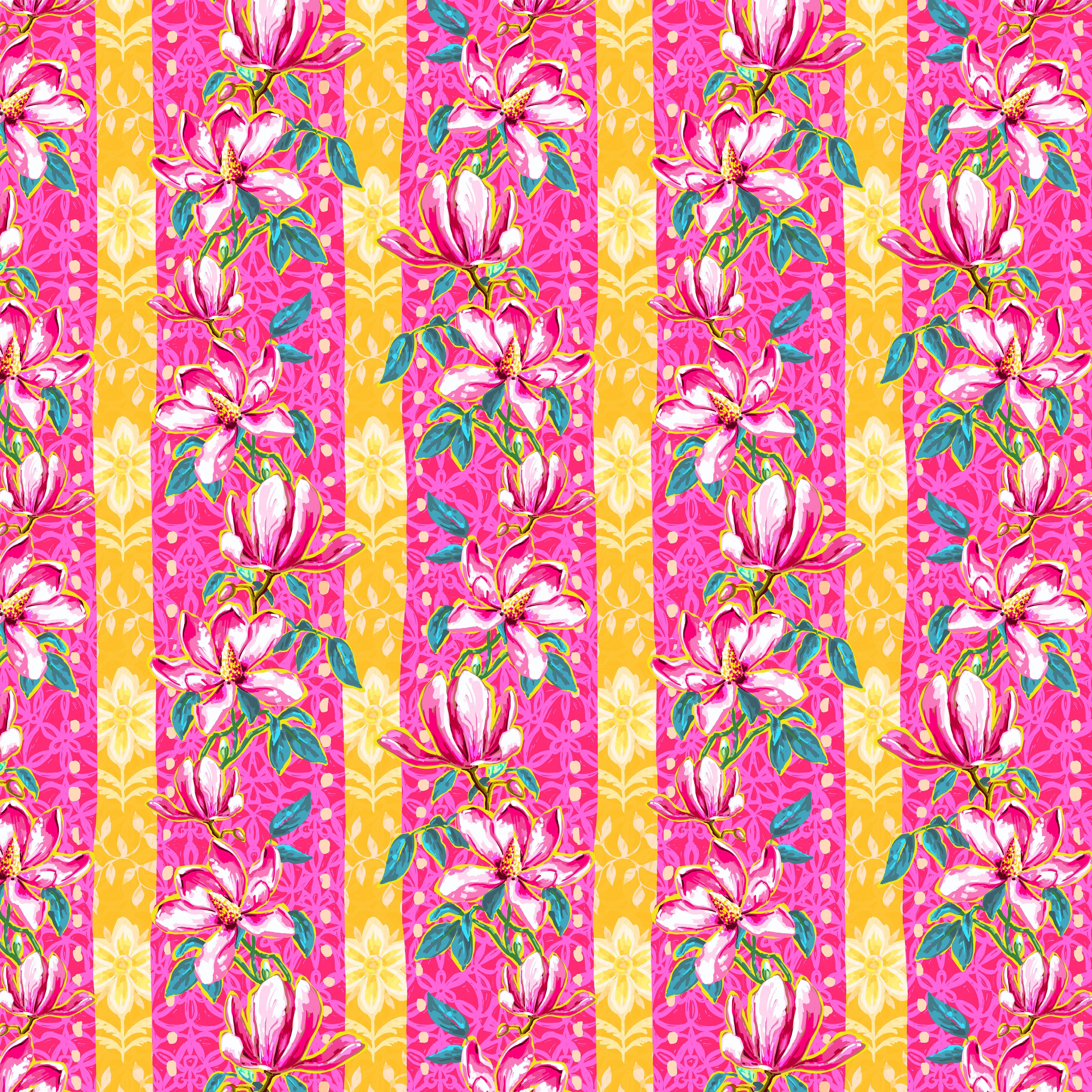 Festival | Magnolias - Pink by Odile Bailloeul for FreeSpirit | PWOB119.PINK