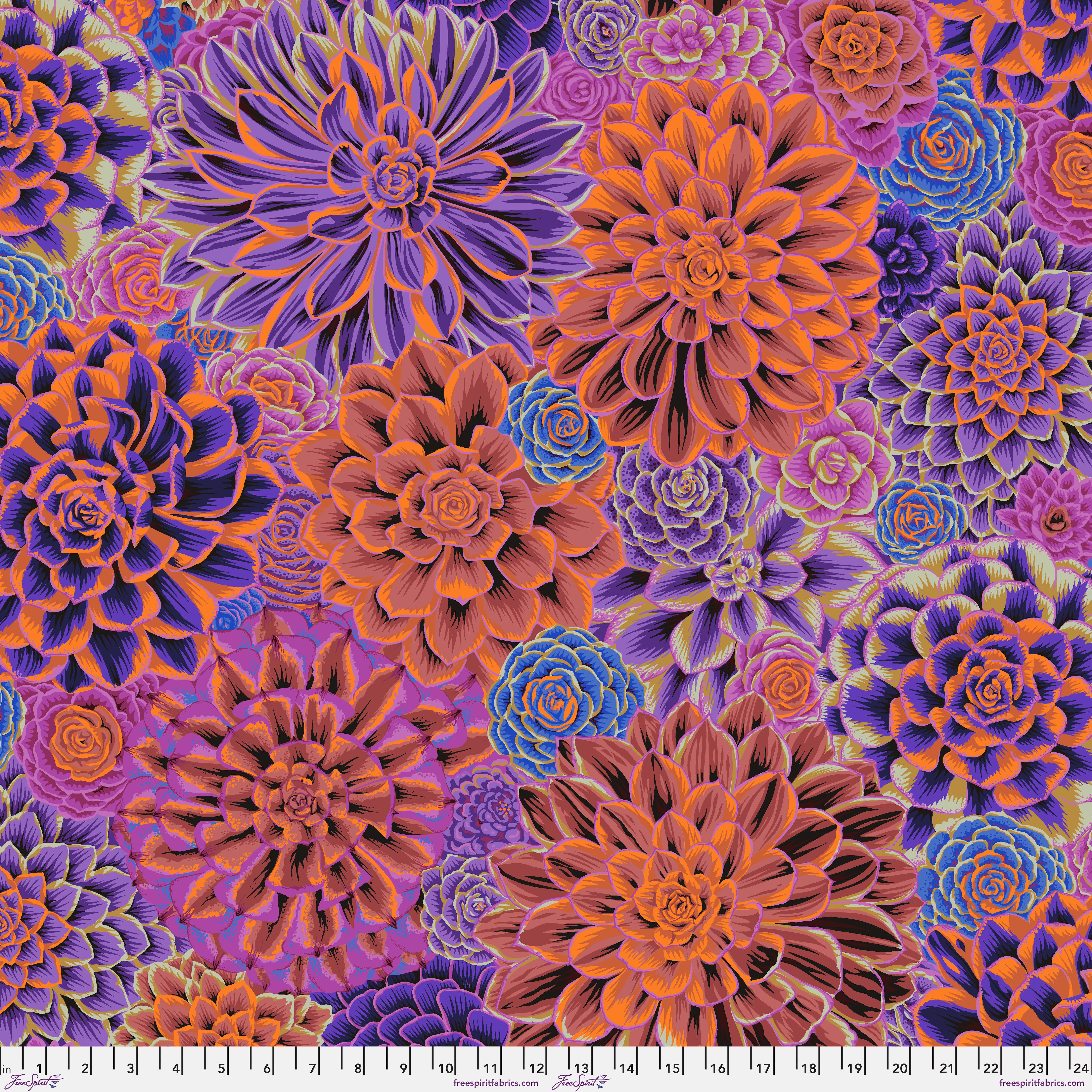February 2025 | House Leeks - Purple by Kaffe Fassett Collective for Free Spirit | PWPJ113.PURPLE