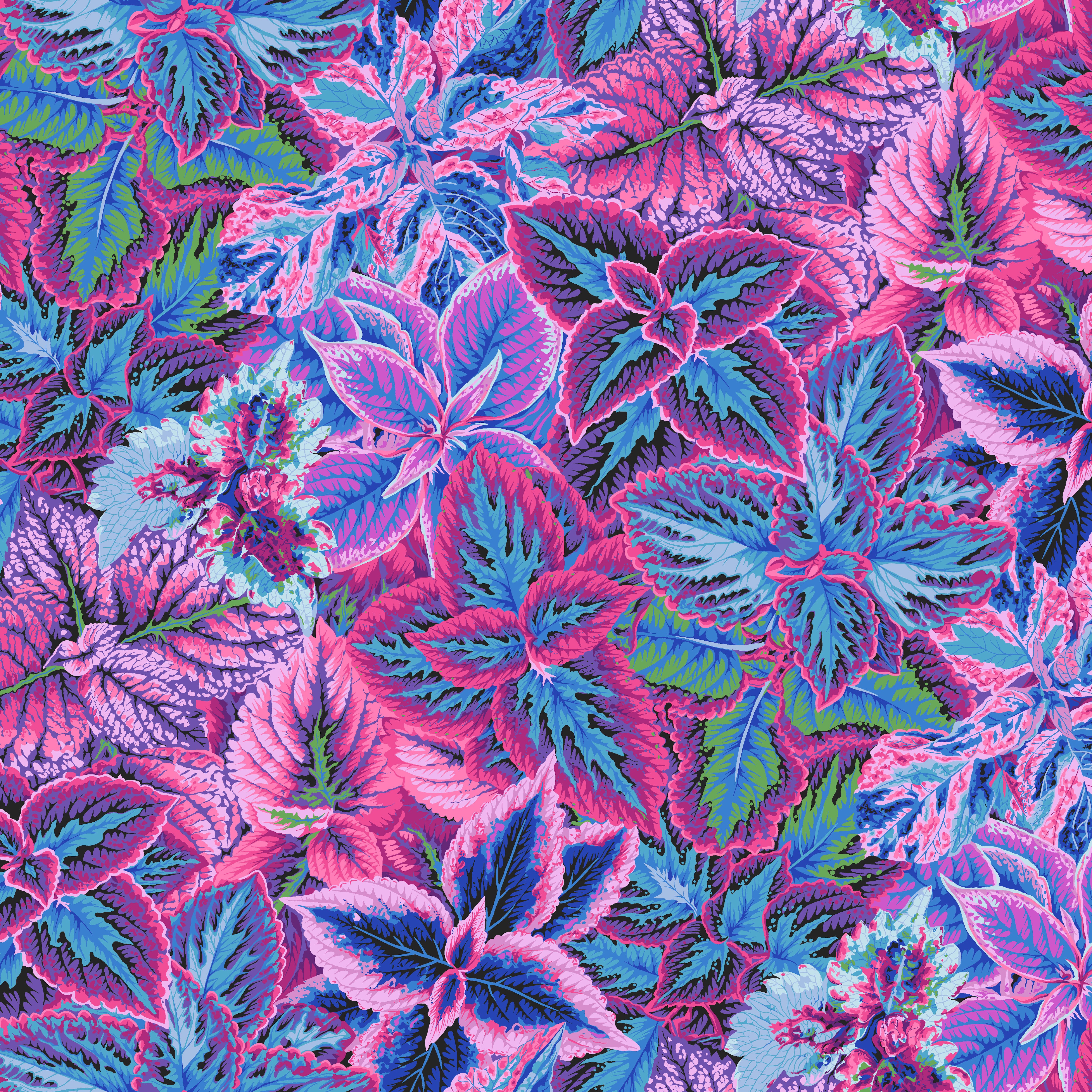 August 2025 | Bold Leaves - Blue by Kaffe Fassett Collective for FreeSpirit | PWPJ132.BLUE