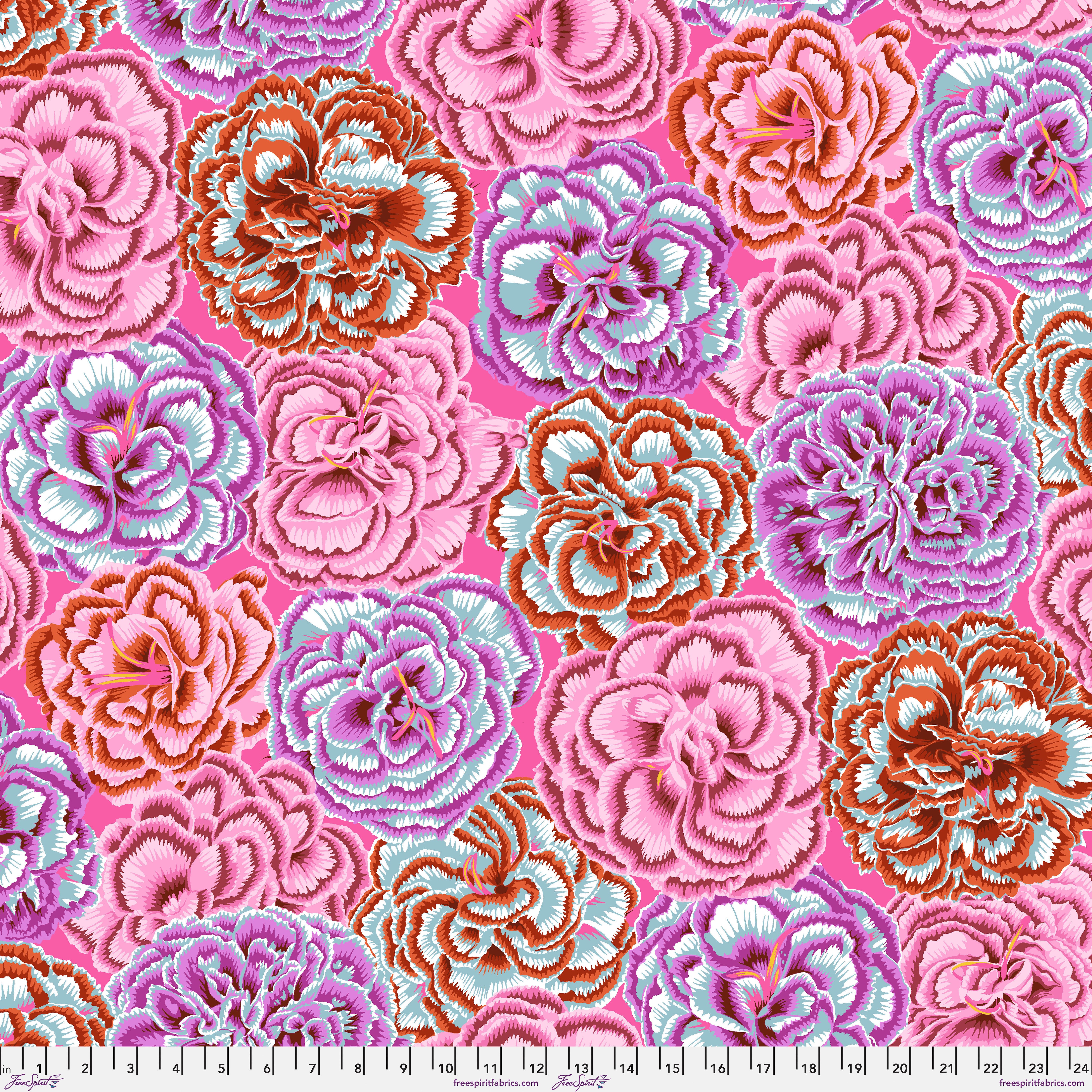 August 2025 | Picotee Carnations - Dark by Kaffe Fassett Collective for FreeSpirit | PWPJ133.PINK