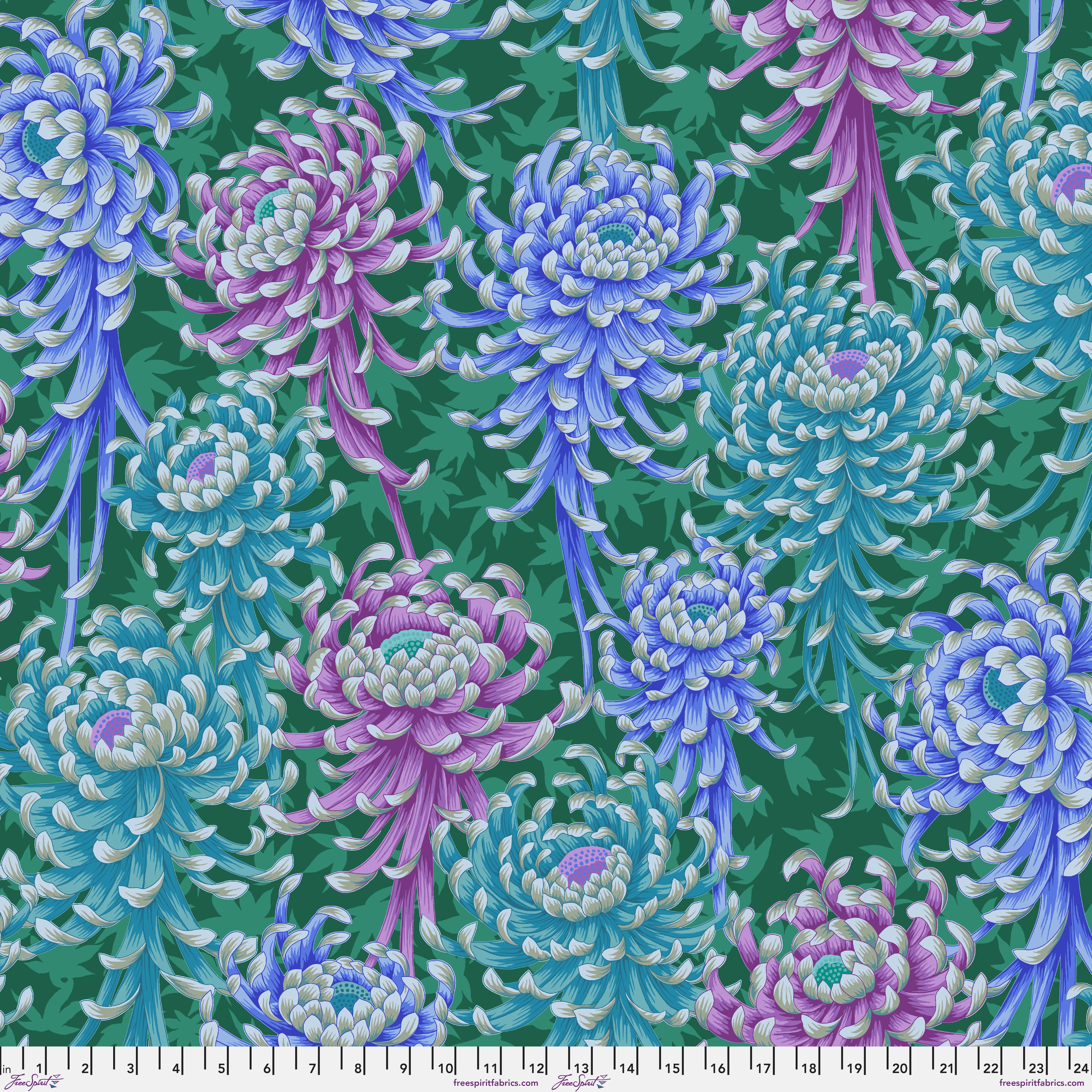 August 2025 | Spider Mums - Cool by Kaffe Fassett Collective for FreeSpirit | PWPJ135.COOL