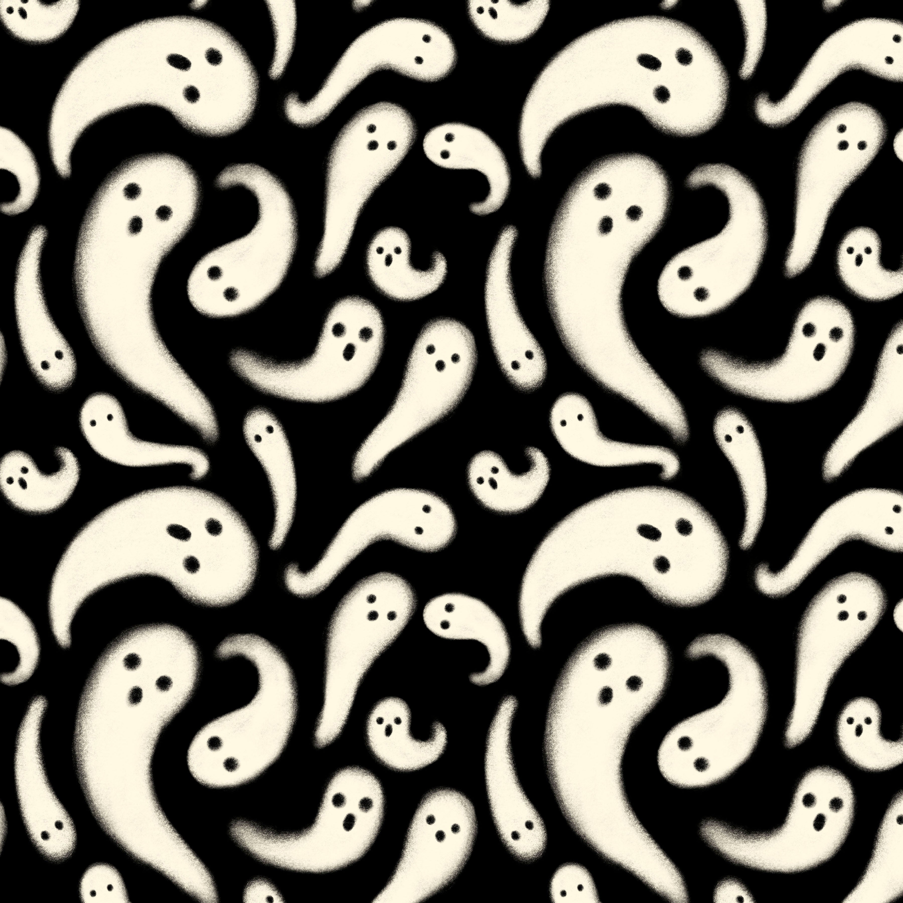 Storybook Halloween | Who Ghost There - Black by Rachel Hauer for Free Spirit | PWRH062.BLACK