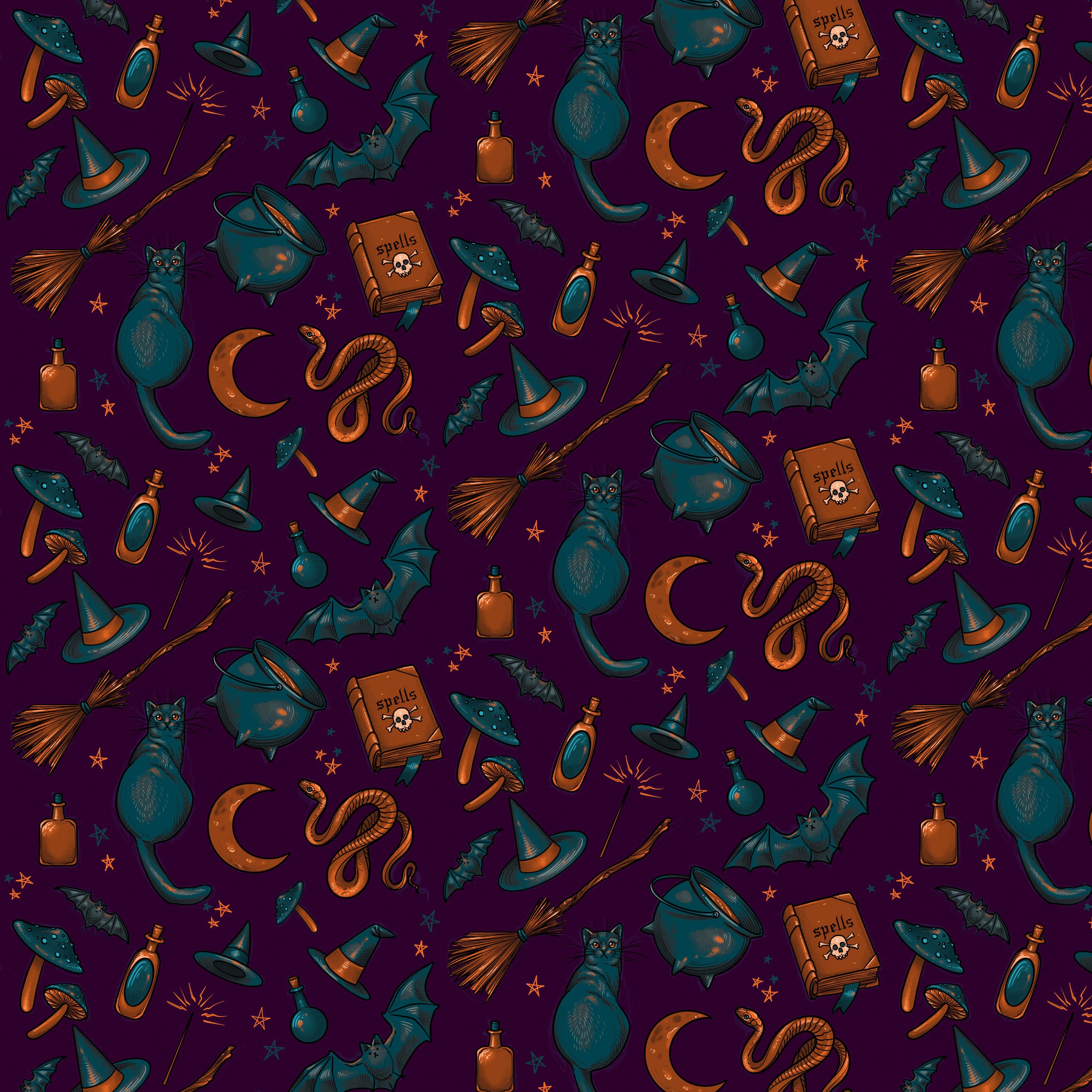 Mystic Moonlight | Cottage Halloween - Purple by Rachel Hauer for Free Spirit