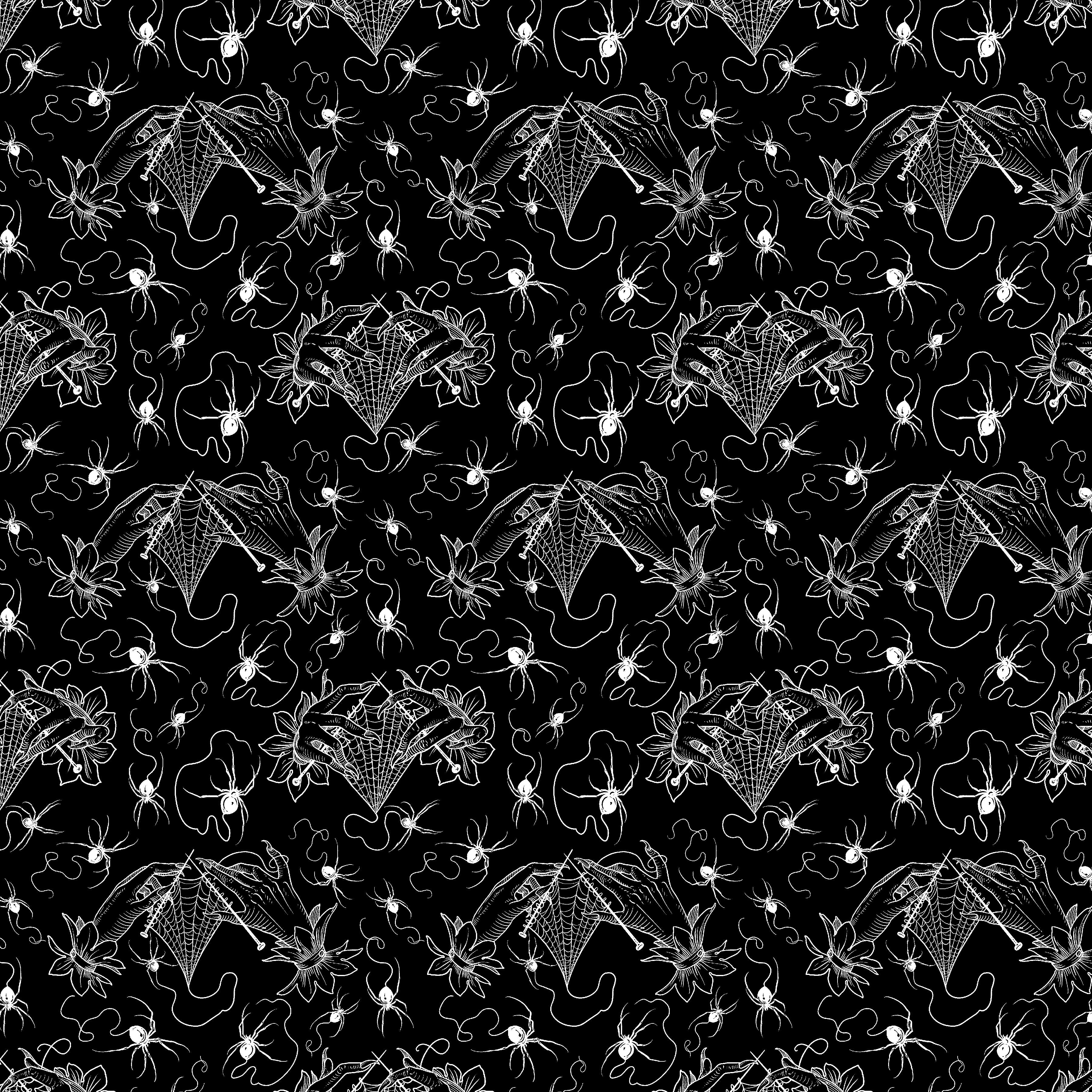 Costumes & Cobwebs | Small Cobweb Lace - Black by Rachel Hauer for FreeSpirit | PWRH118.BLACK