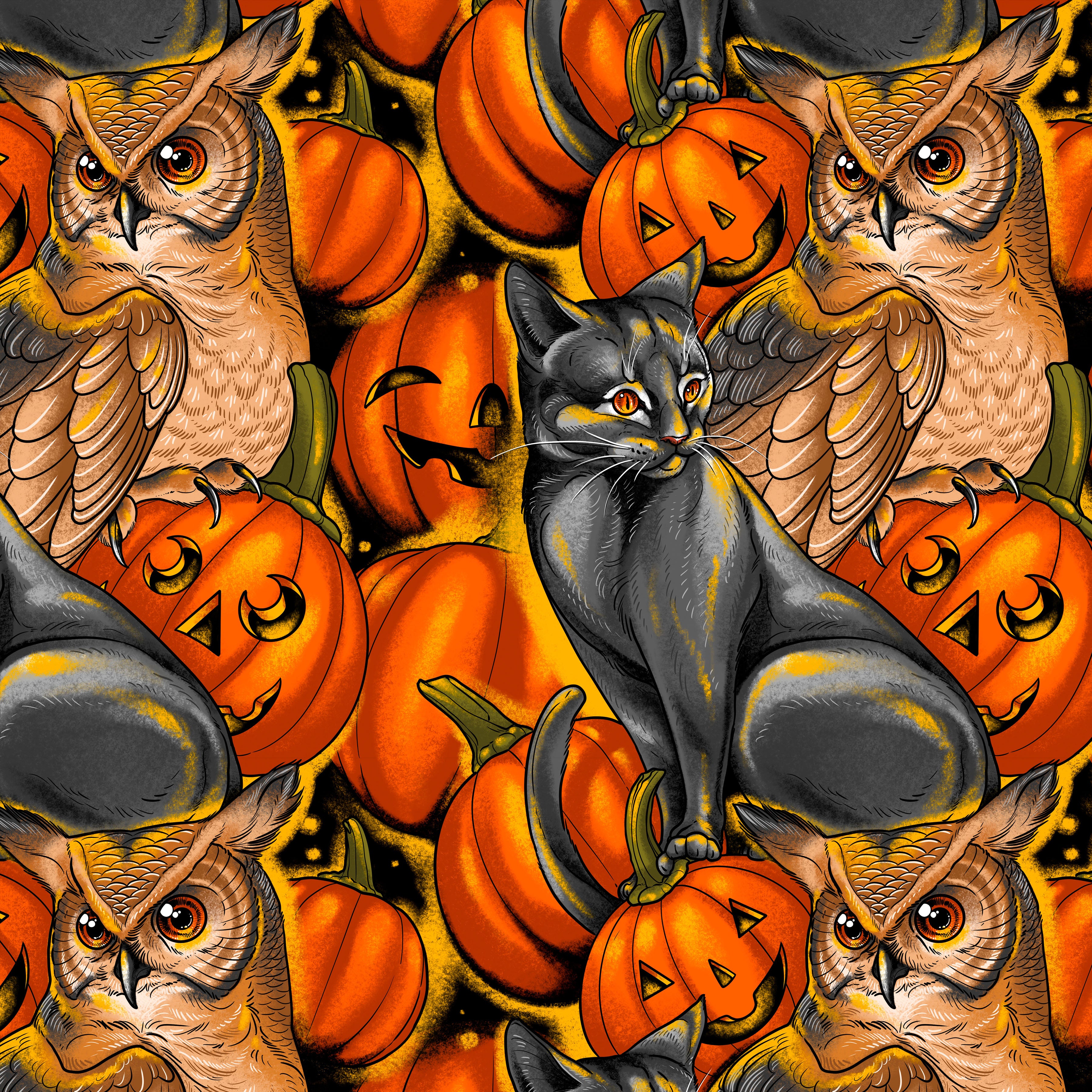 Costumes & Cobwebs | Pumpkin Party - Orange by Rachel Hauer for FreeSpirit | PWRH121.ORANGE