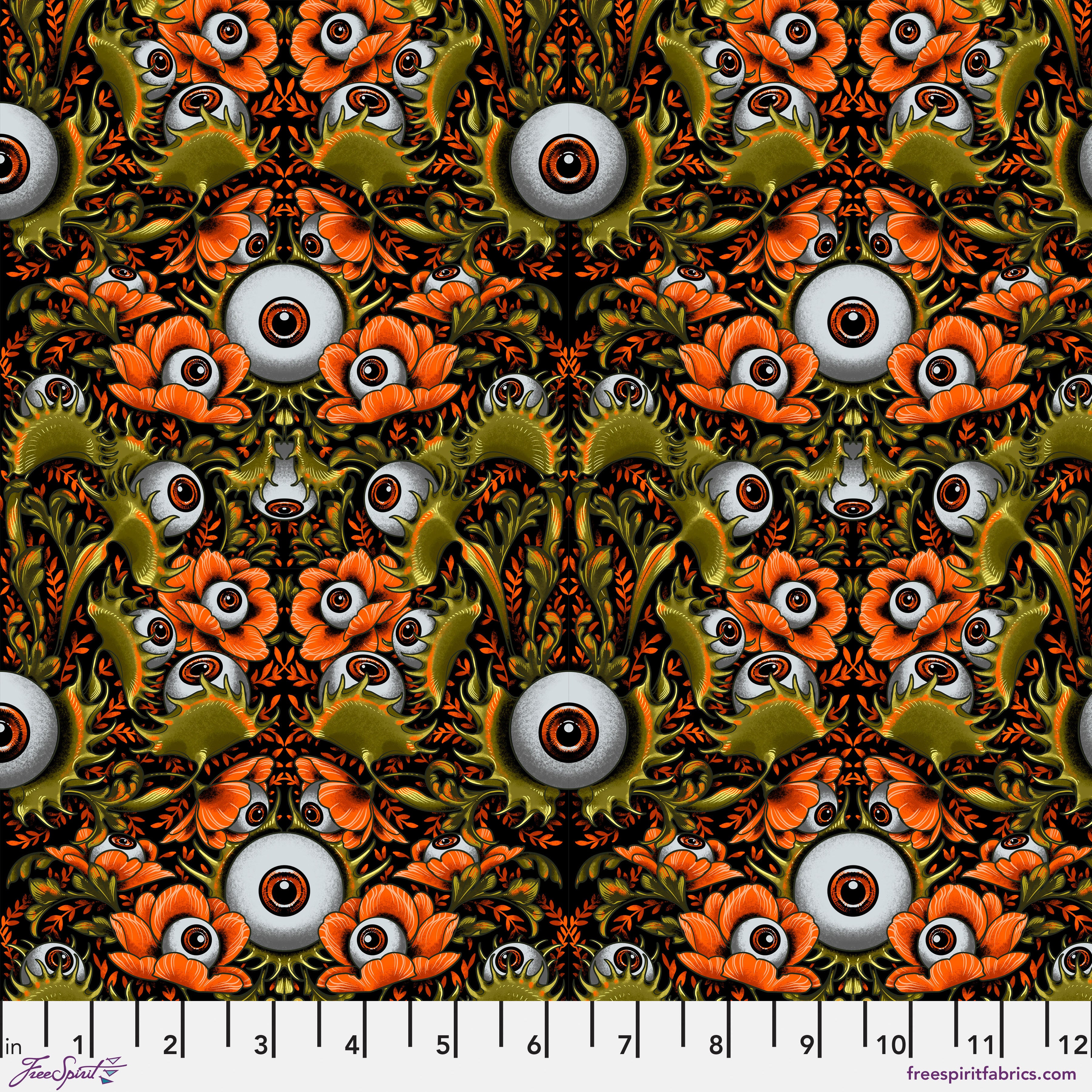 Costumes & Cobwebs | Venus Eye Trap - Orange by Rachel Hauer for FreeSpirit | PWRH127.ORANGE