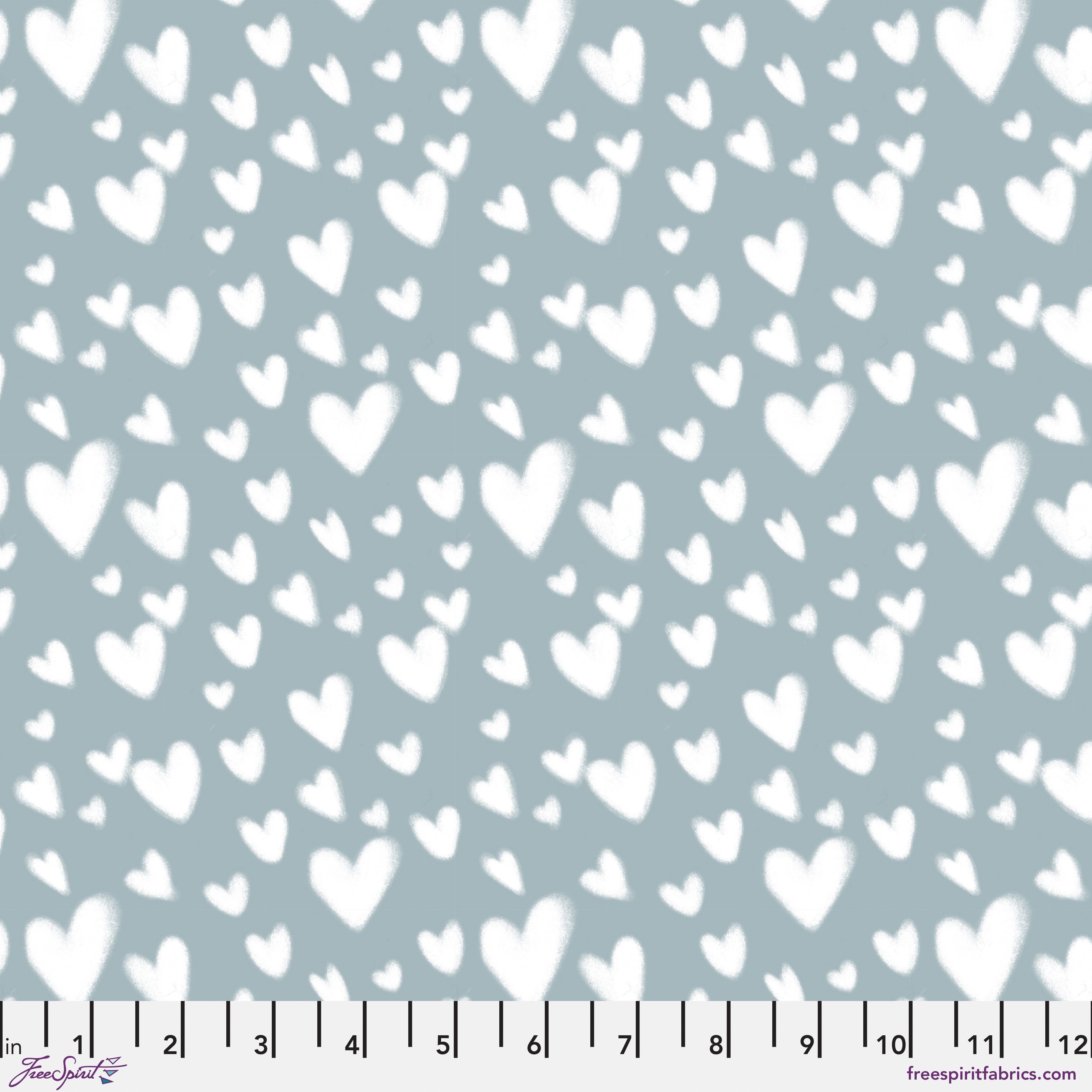 Love Letters | Cloud Hearts - Blue by Rachel Hauer for FreeSpirit | PWRH131.BLUE