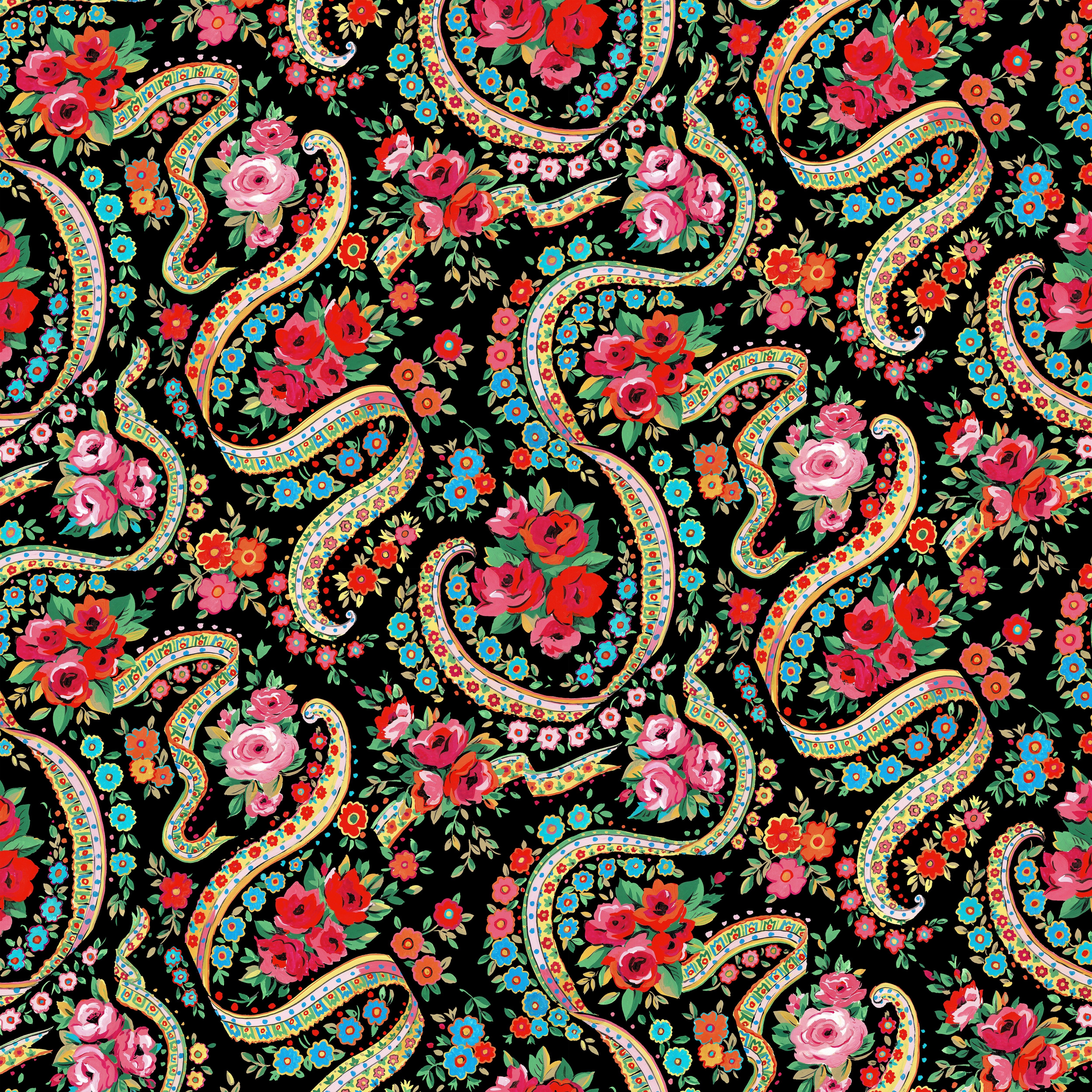 Joyful | Gala - Black by Sarah Campbell for FreeSpirit | PWSH044.BLACK