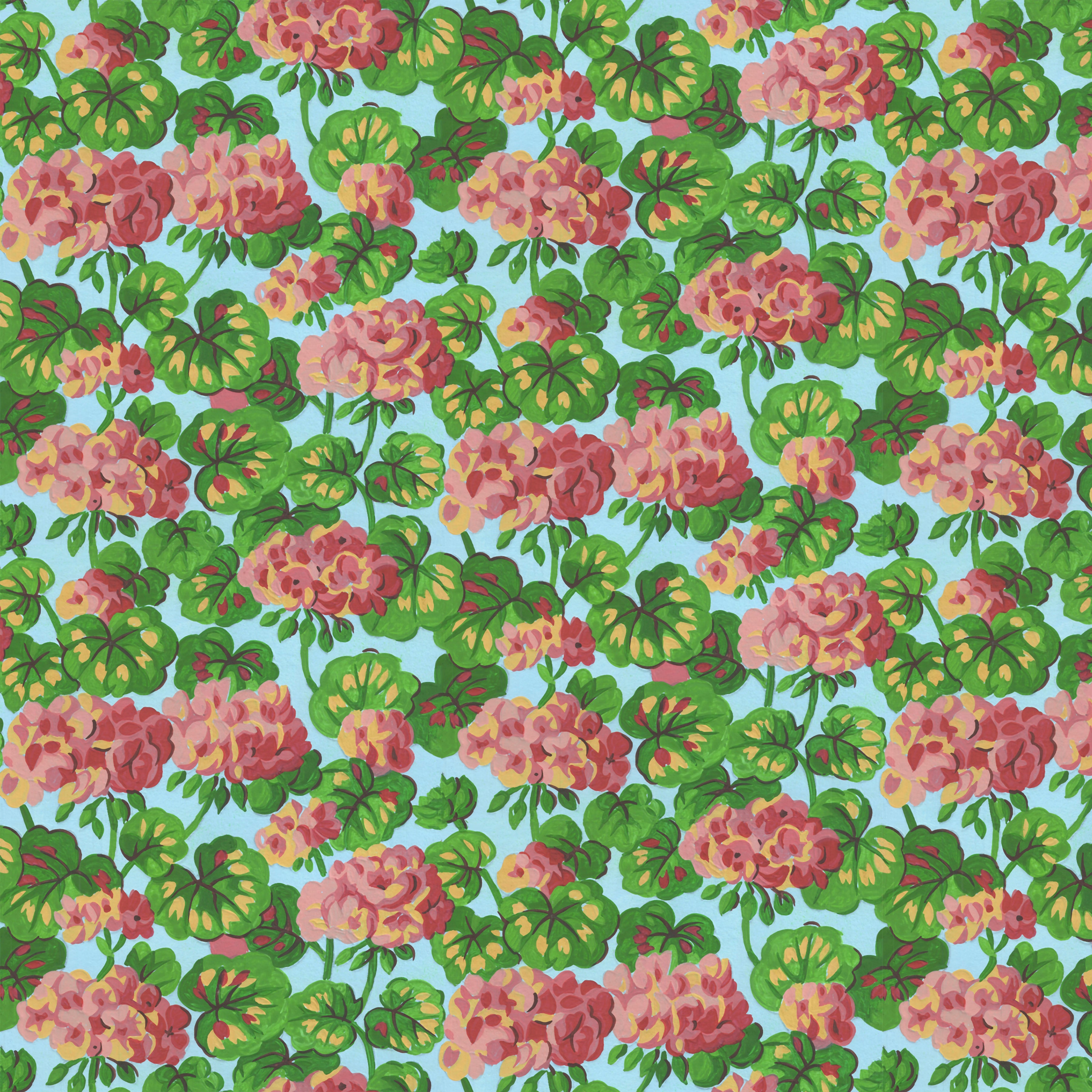 Cottage Garden | Geranium Garden Blue by Snow Leopard Designs for FreeSpirit | PWSL131.BLUE