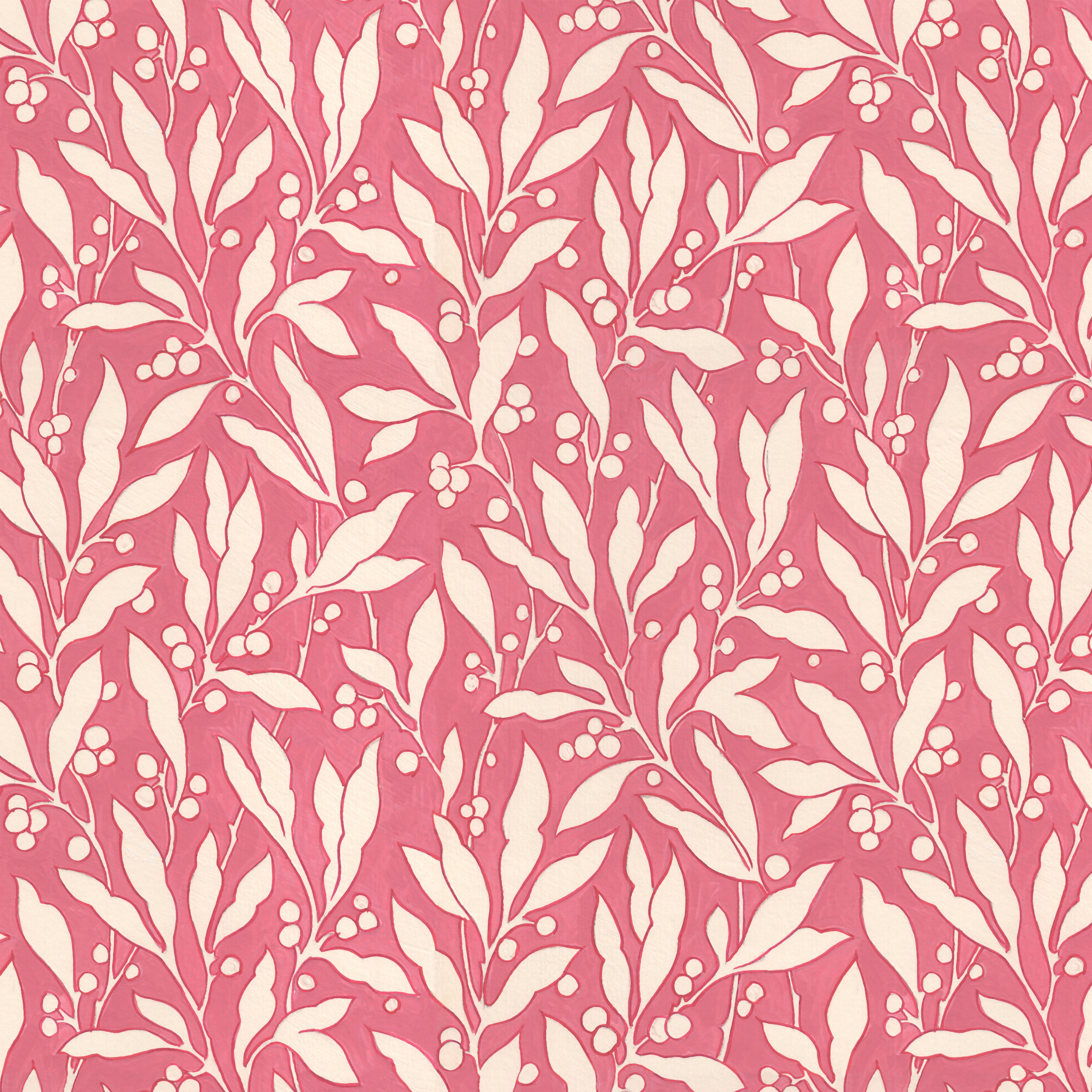 Cottage Garden | Leaf and Berry Pink by Snow Leopard Designs for FreeSpirit | PWSL132.PINK