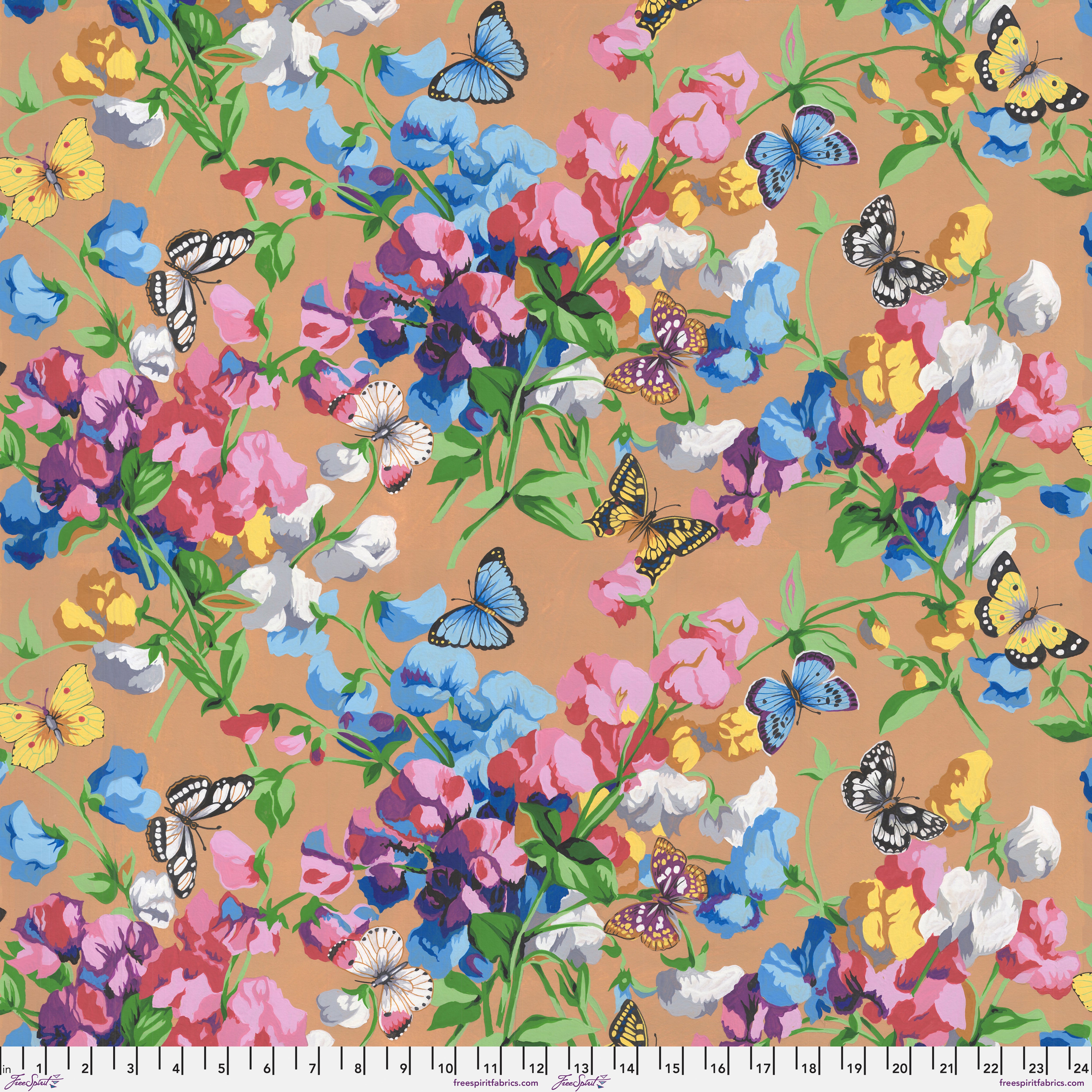 Cottage Garden | Sweet Pea & Butterflies Multi by Snow Leopard Designs for FreeSpirit | PWSL136.MULTI