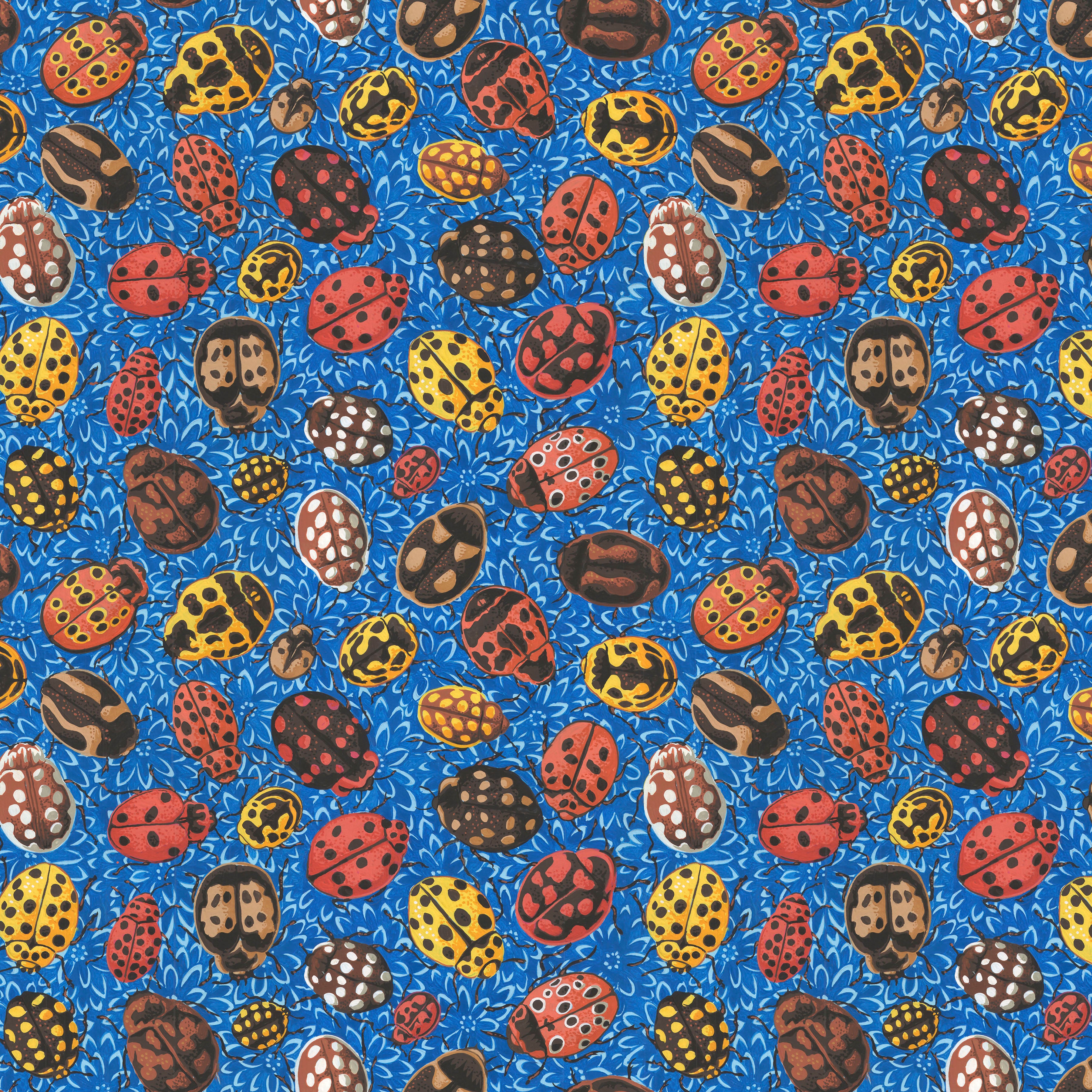 Cottage Garden | Ladybirds Blue by Snow Leopard Designs for FreeSpirit | PWSL141.BLUE