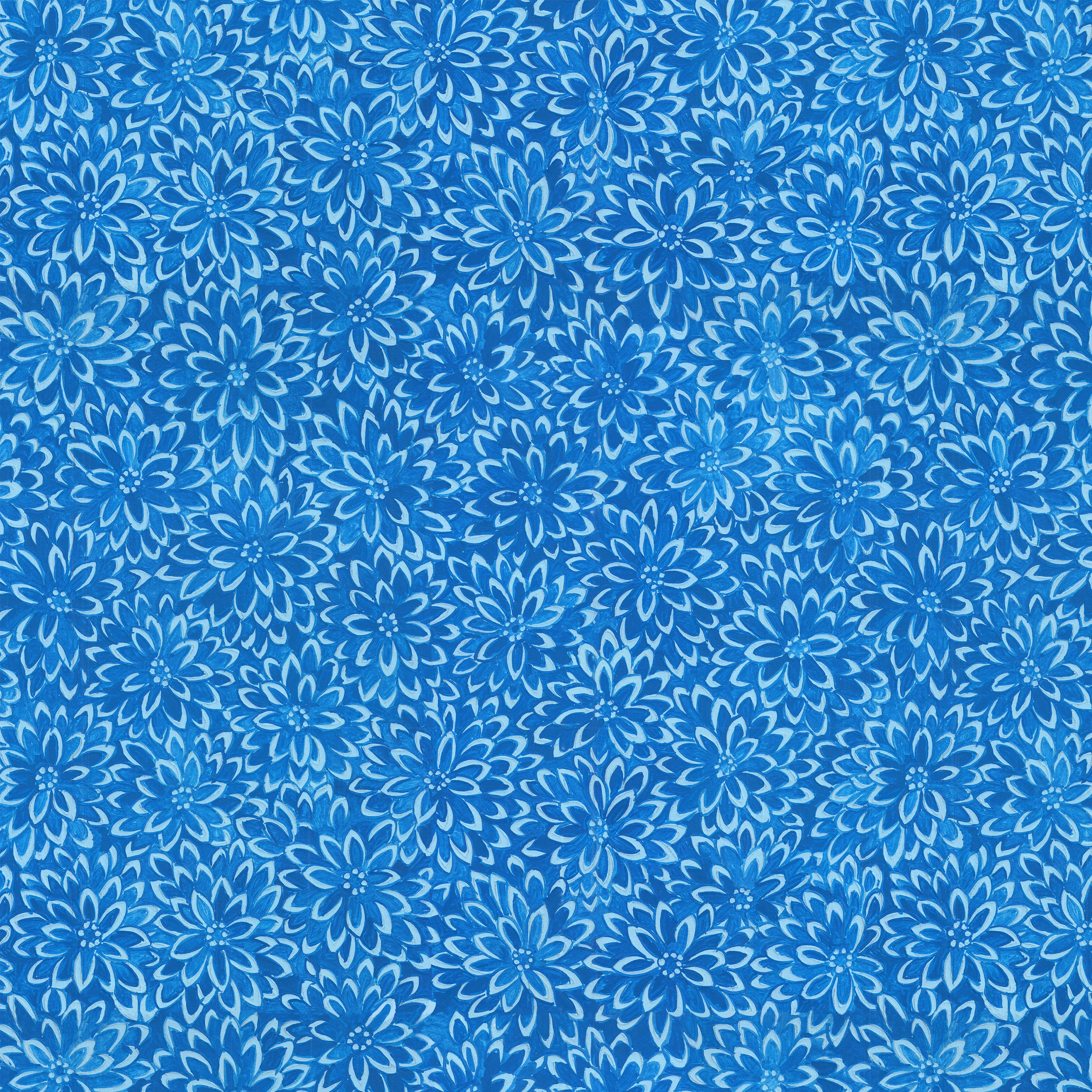 Cottage Garden | Chrysanthemum Carpet Blue by Snow Leopard Designs for FreeSpirit | PWSL142.BLUE