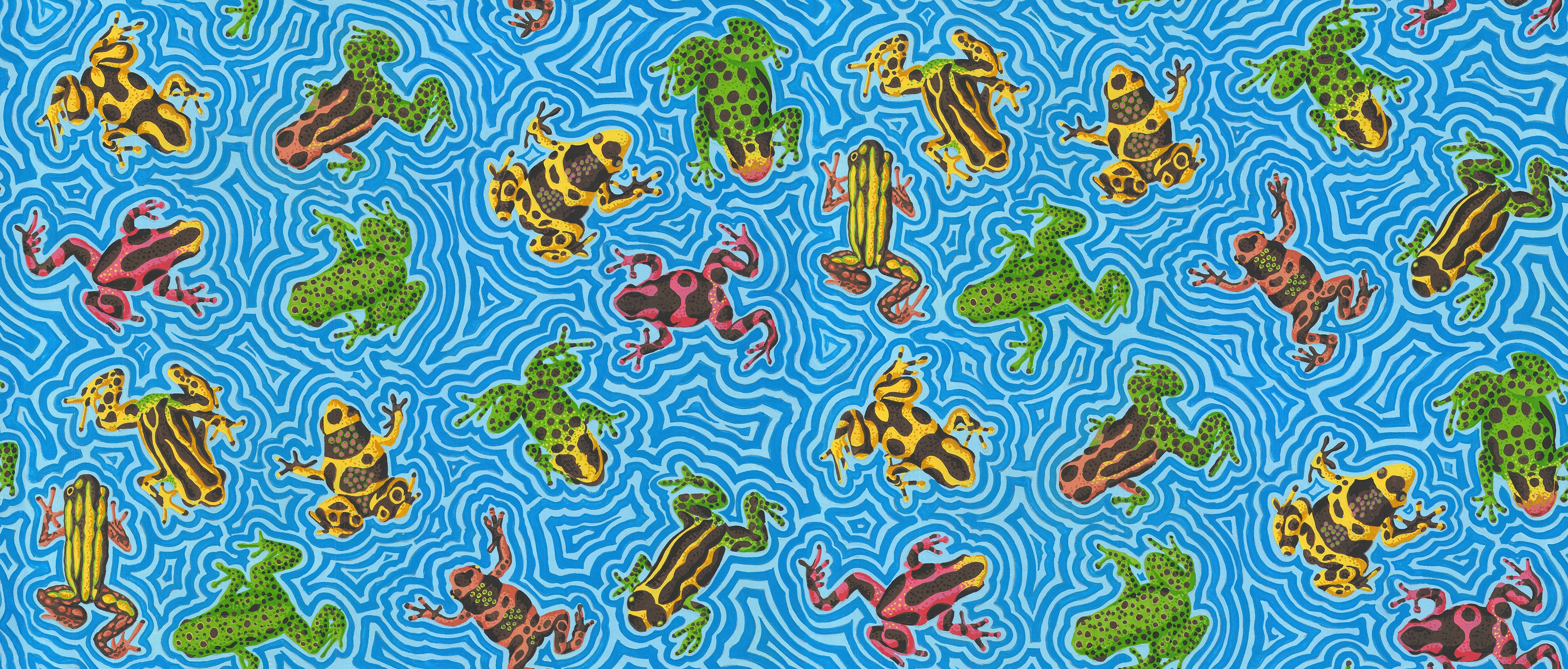 Utopia | Froggles - Blue by Snow Leopard Designs for FreeSpirit | PWSL143.BLUE