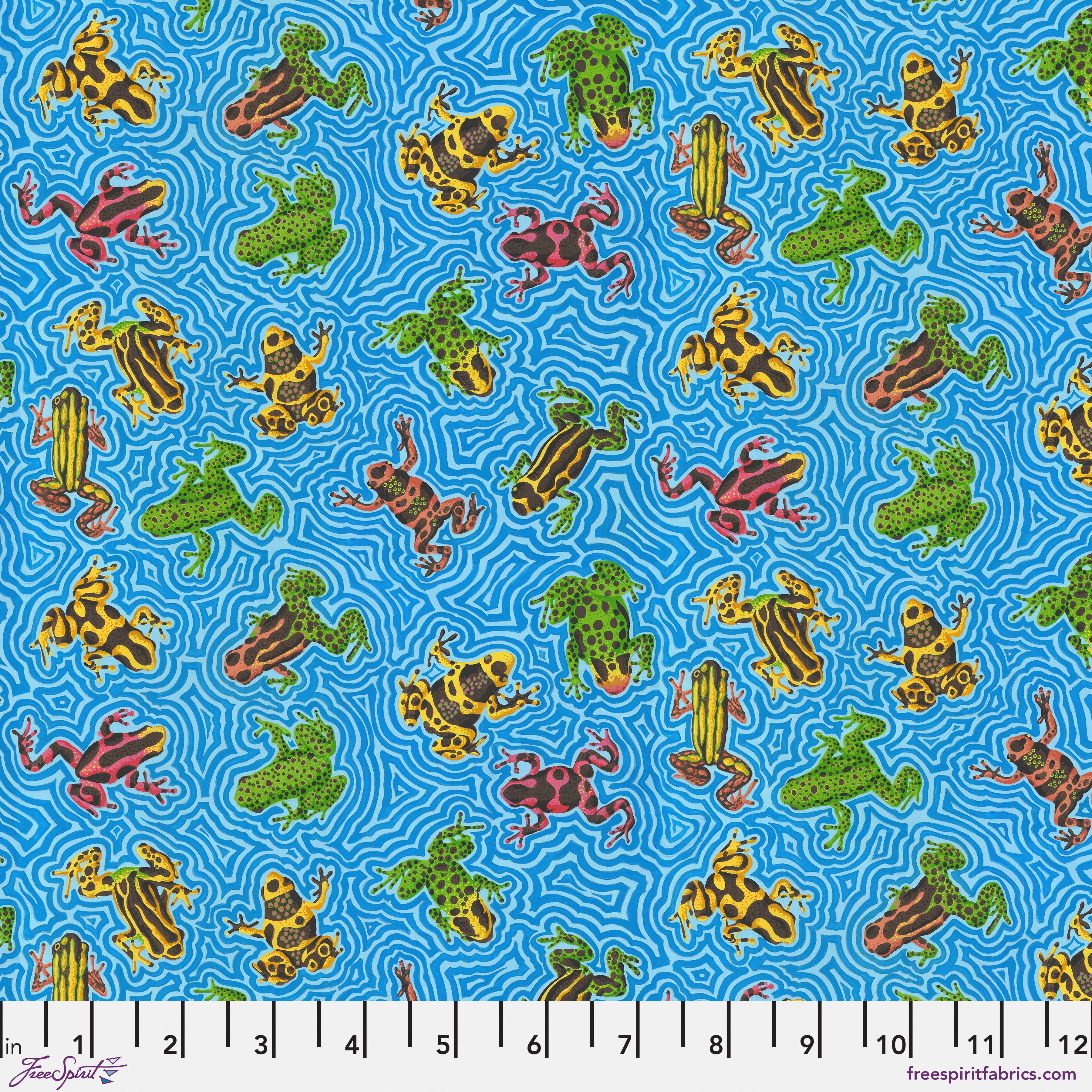 Utopia | Froggles - Blue by Snow Leopard Designs for FreeSpirit | PWSL143.BLUE