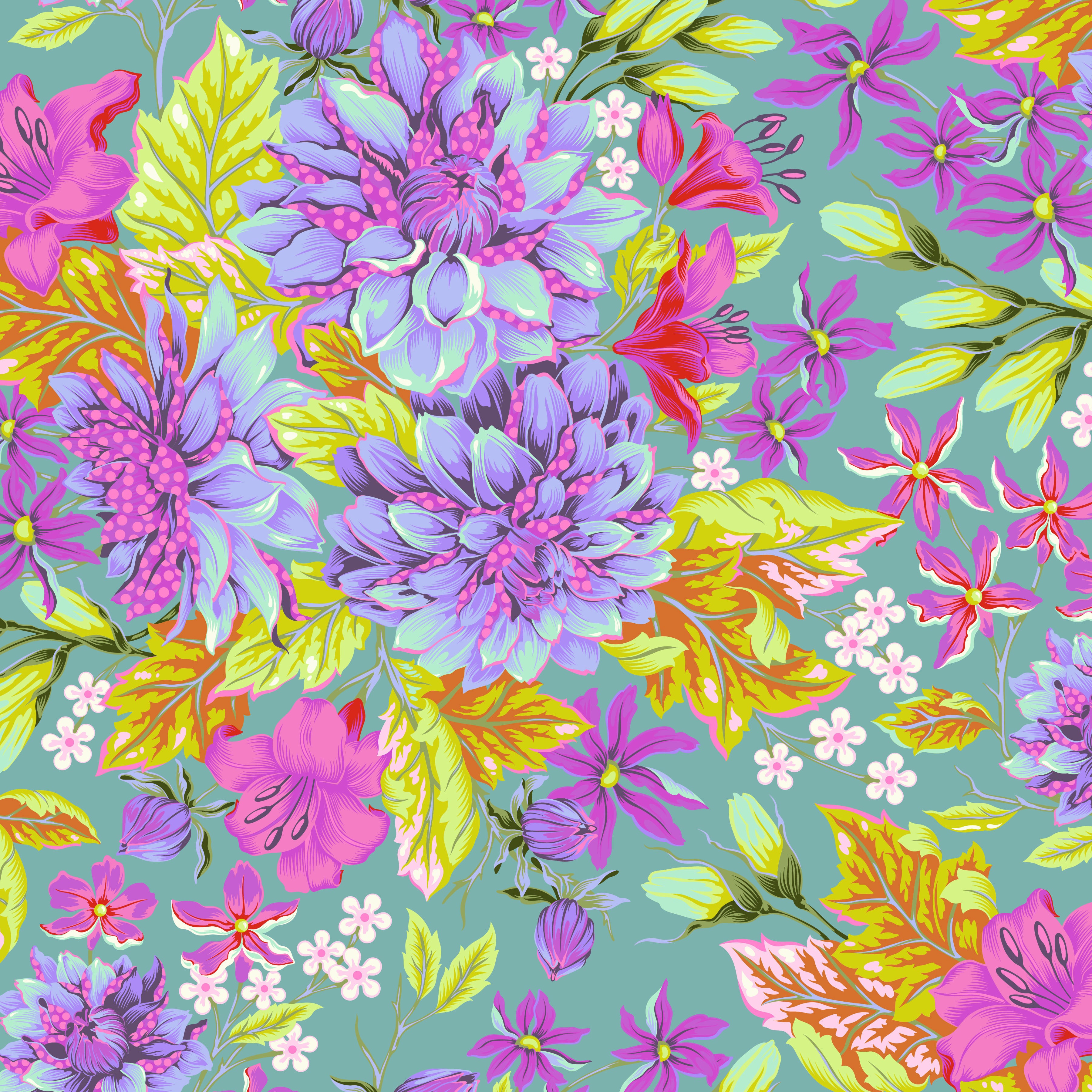 Untamed | Hello Dahlia - Cosmic with Neon Accents by Tula Pink for Free Spirit | PWTP234.COSMIC