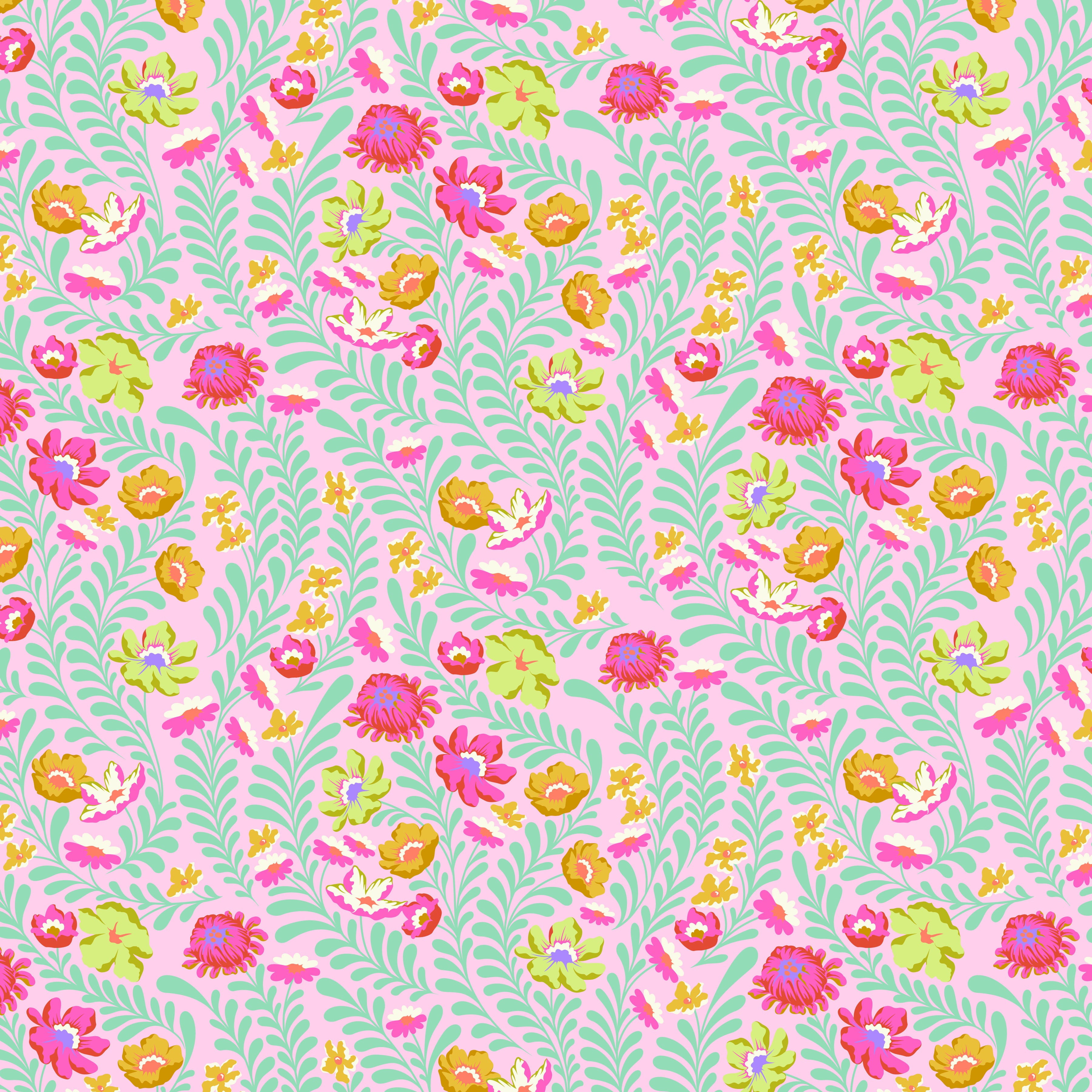 Untamed | Flowerfield - Lunar with Neon Accents by Tula Pink for Free Spirit | PWTP243.LUNAR