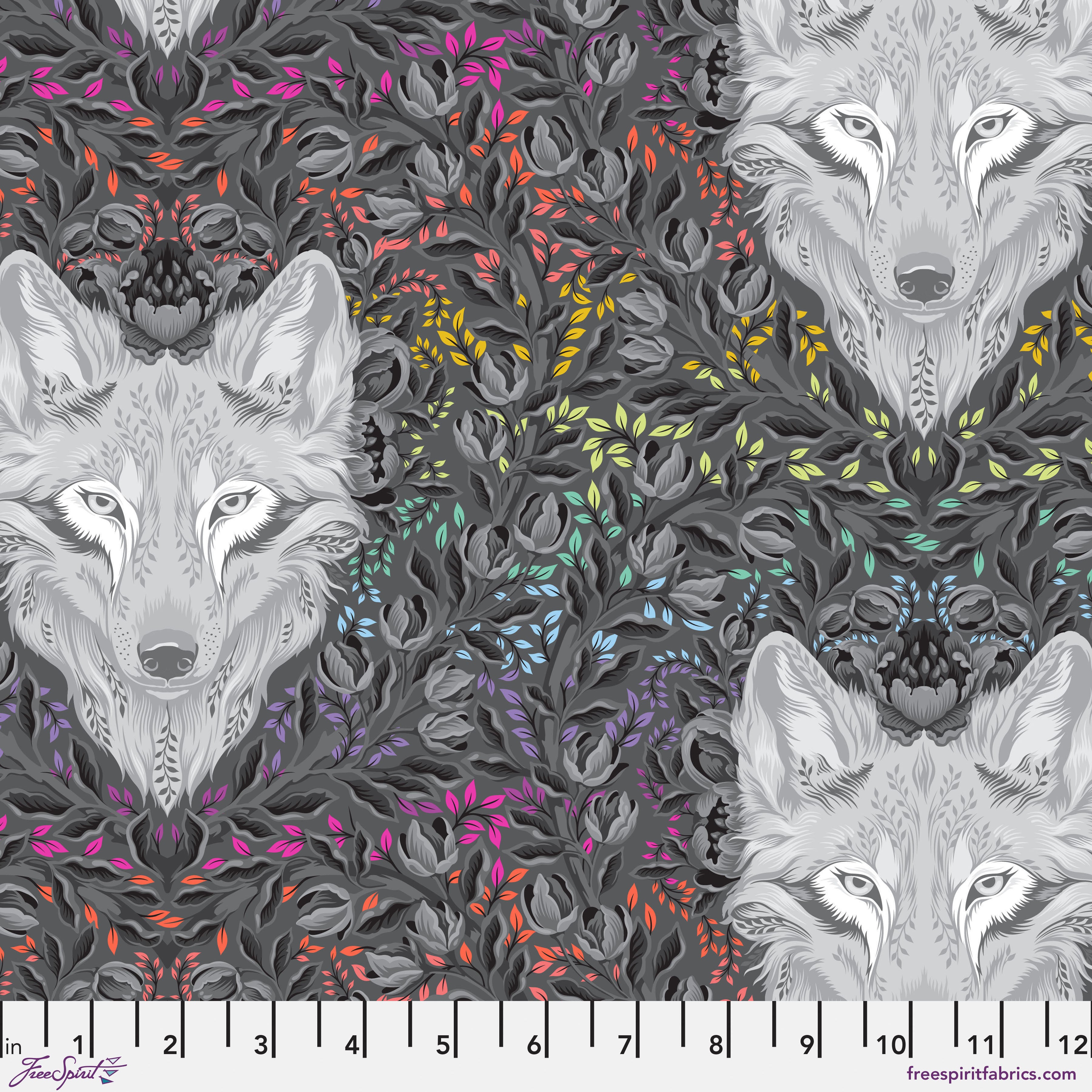Graywork | Wolf of Pink Street - Carbon by Tula Pink for FreeSpirit | PWTP256.CARBON