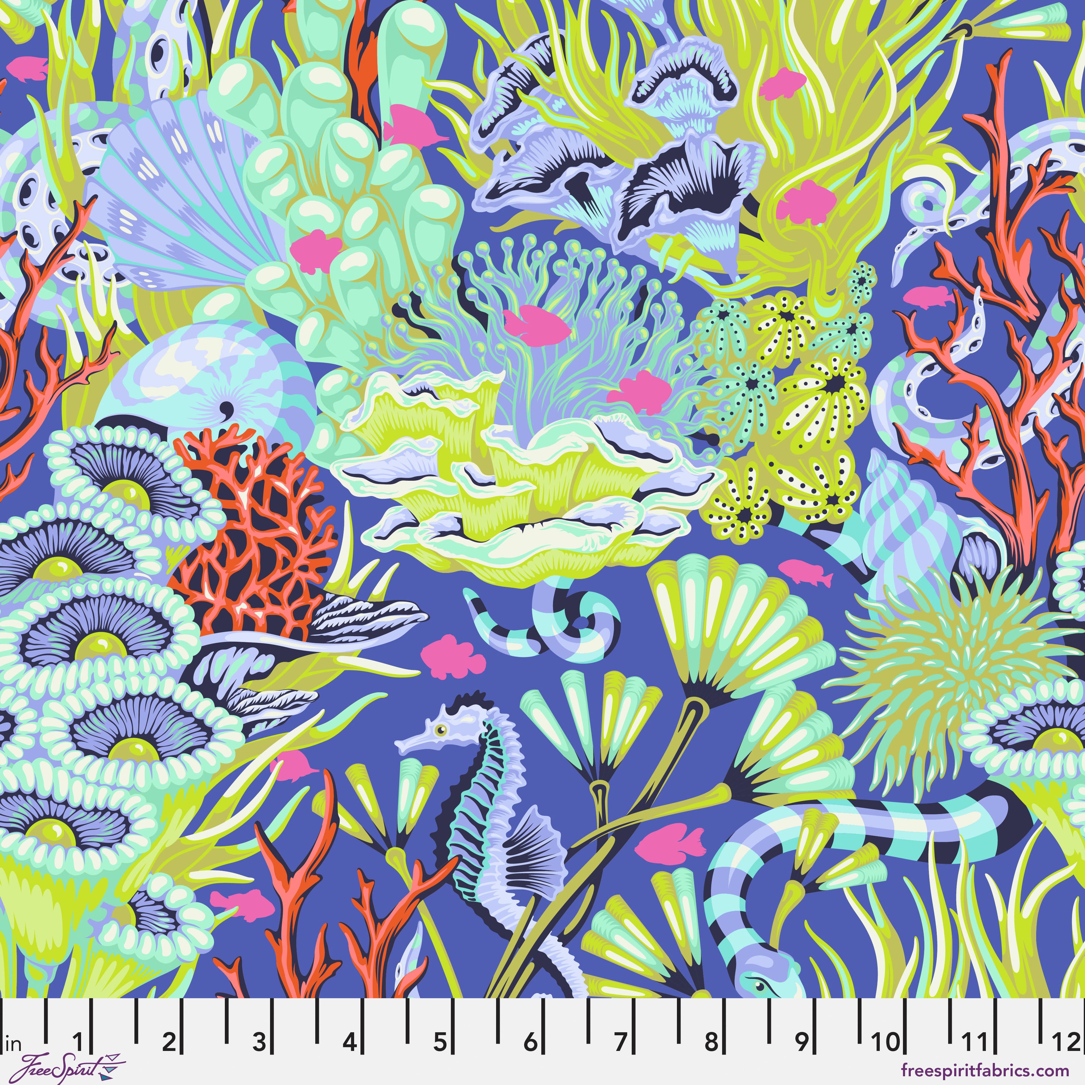 Floral Reef | Reef What You Sew - Marine by Tula Pink for FreeSpirit | PWTP264.MARINE