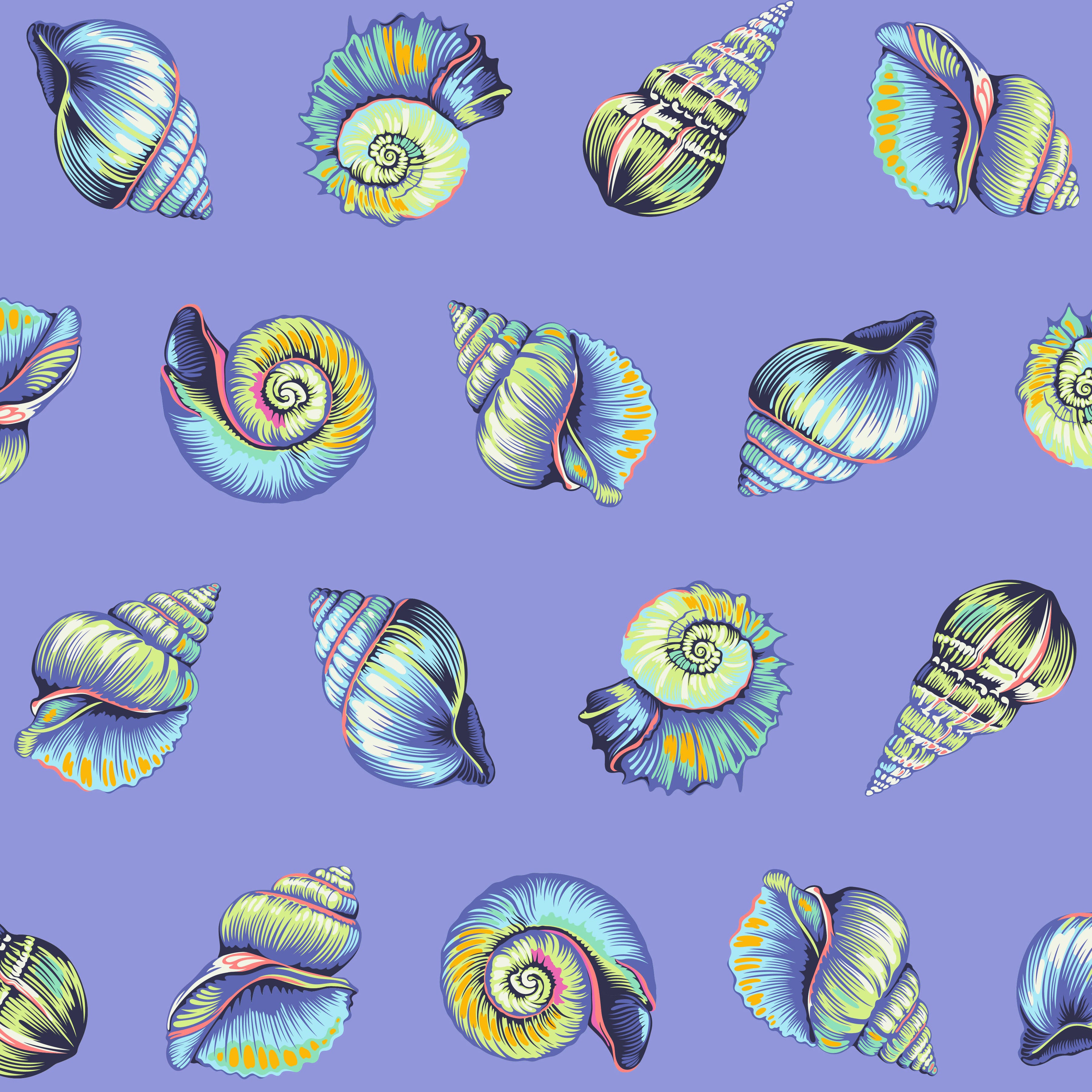 Floral Reef | Lil Shelly - Marine by Tula Pink for FreeSpirit | PWTP266.MARINE