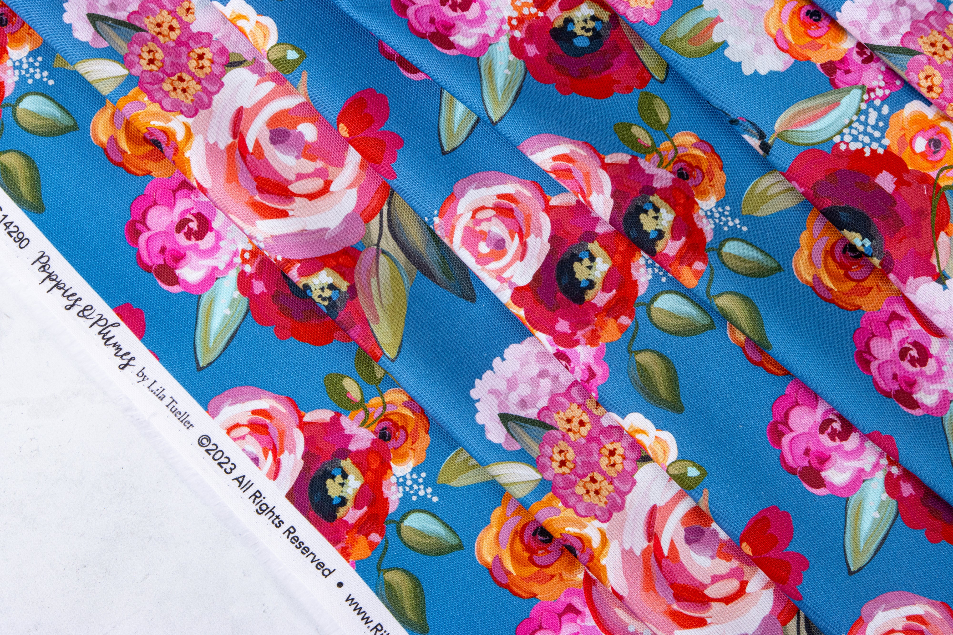 Poppies & Plumes | Main Ocean by Lila Tueller for Riley Blake | C14290-OCEAN