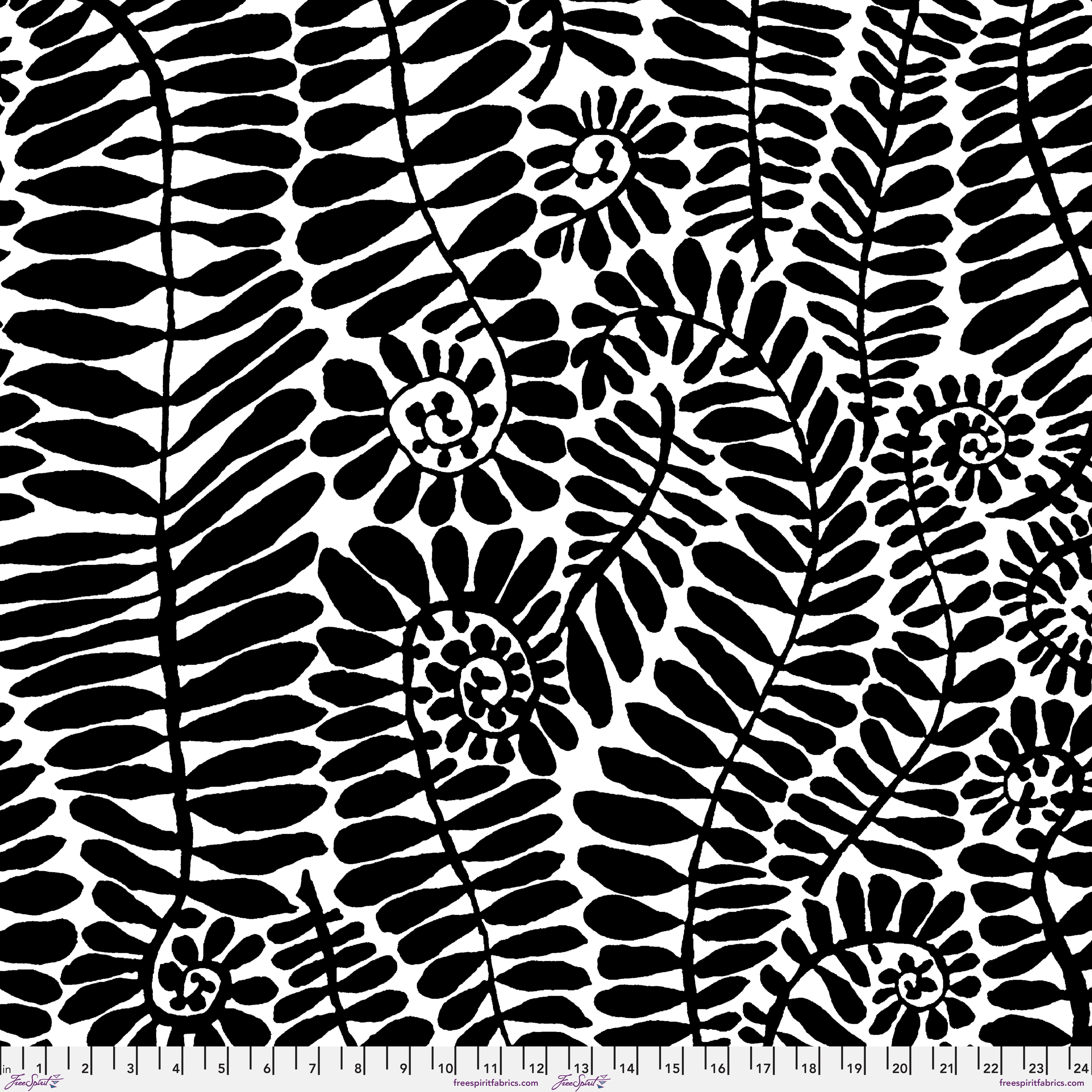 February 2025 | 108" Backing Fabric - Fronds Black by Kaffe Fassett Collective for Free Spirit | QBBM005.BLACK